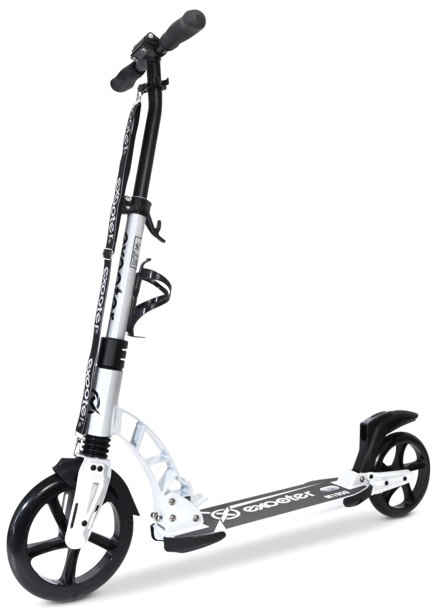 EXOOTER M1950 8XL Manual Adult Cruiser Kick Scooter with Dual Suspension Shocks and 240mm/200mm Big Wheels.