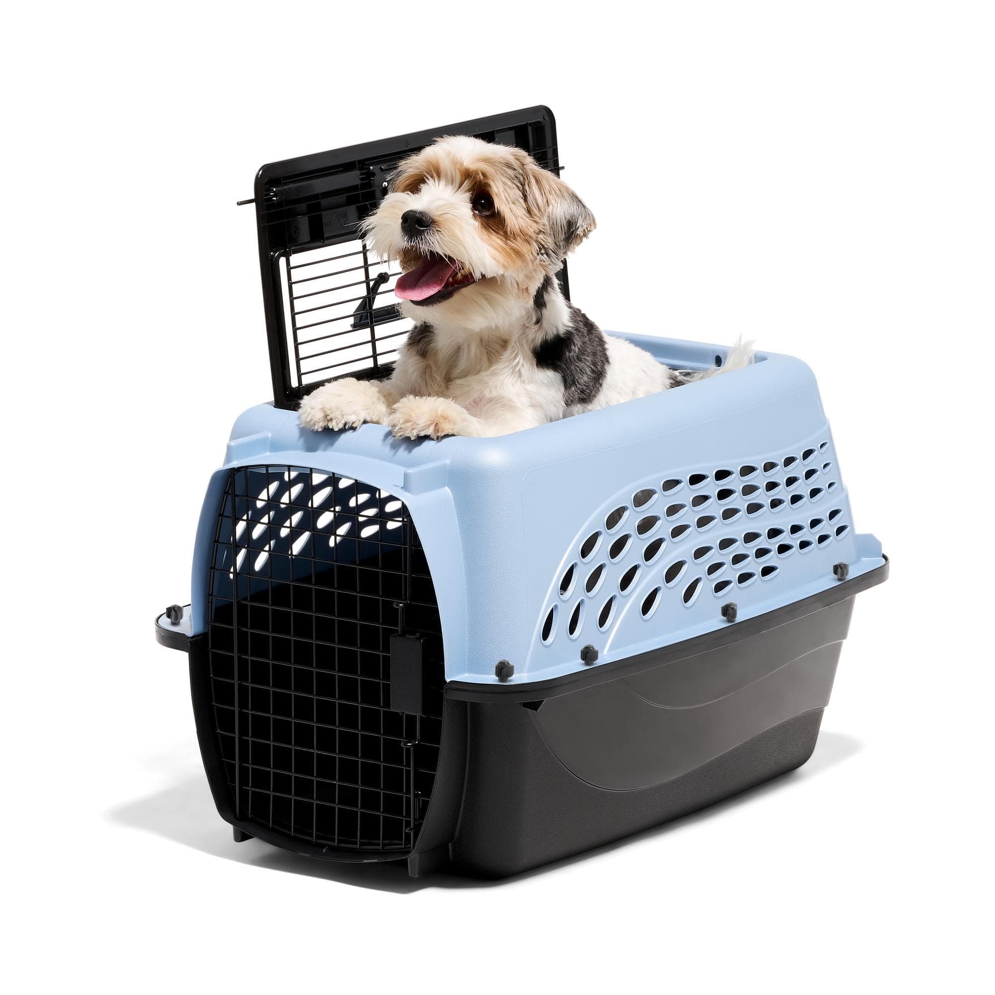 Petmate Two-Door Small Dog Kennel & Cat Kennel (Top Loading or Front Loading Pet Carrier, Great for Small Animals, Made with Recycled Materials, 24 inches in Length) For Pets up to 15 Pounds