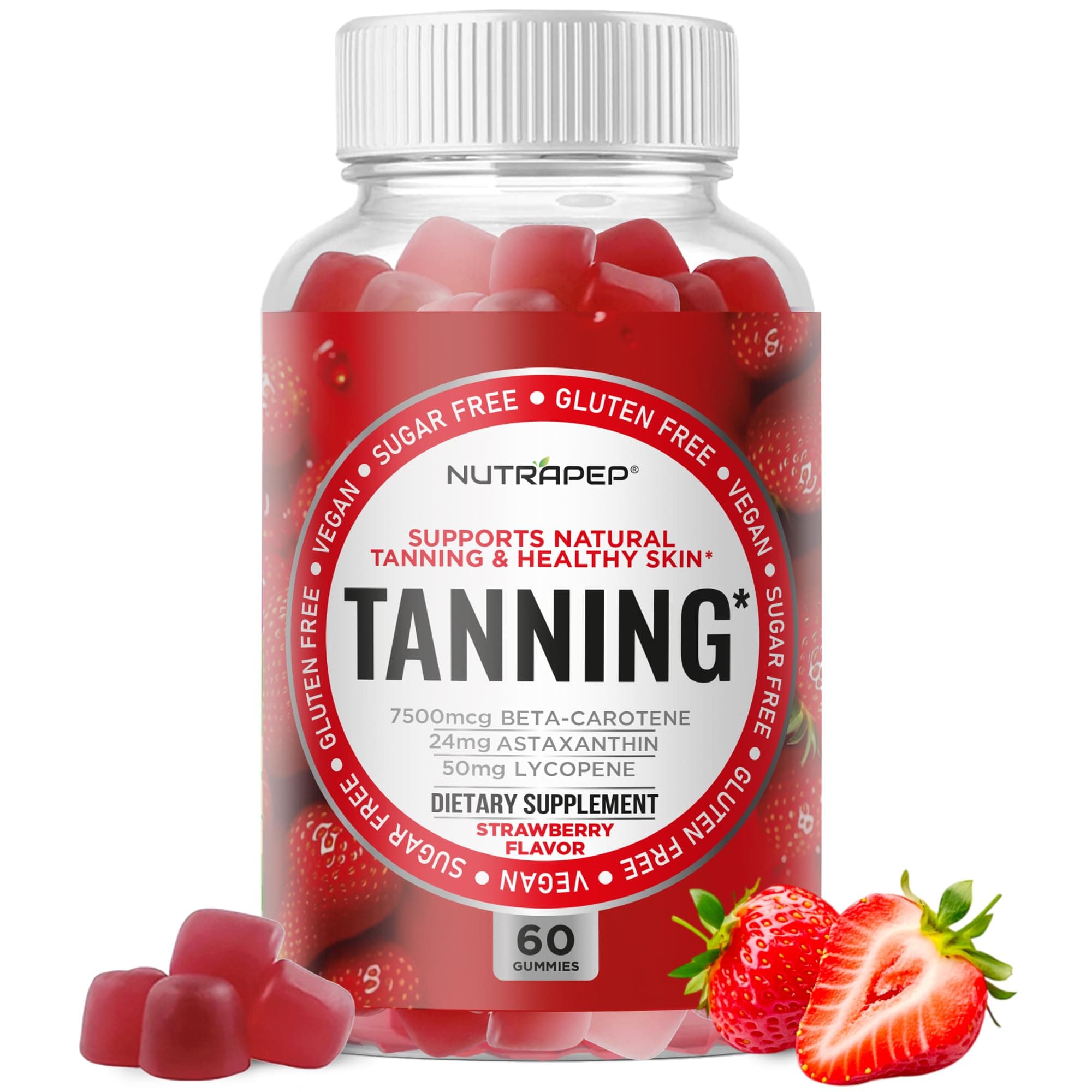 Tanning Gummies for Women - Self Tan Bronzing Supplement that Work Without Sun - No Sugar Vegan with Astaxanthin Lycopene Beta Carotene Vitamins - Glow Up Skin Health Daily Oral Tanning Chews