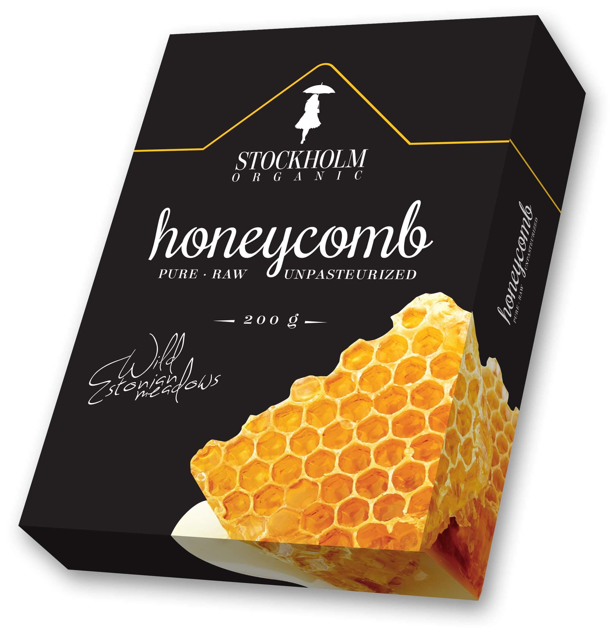 100% Natural Honeycomb from Wild Estonian Meadows, 200 g