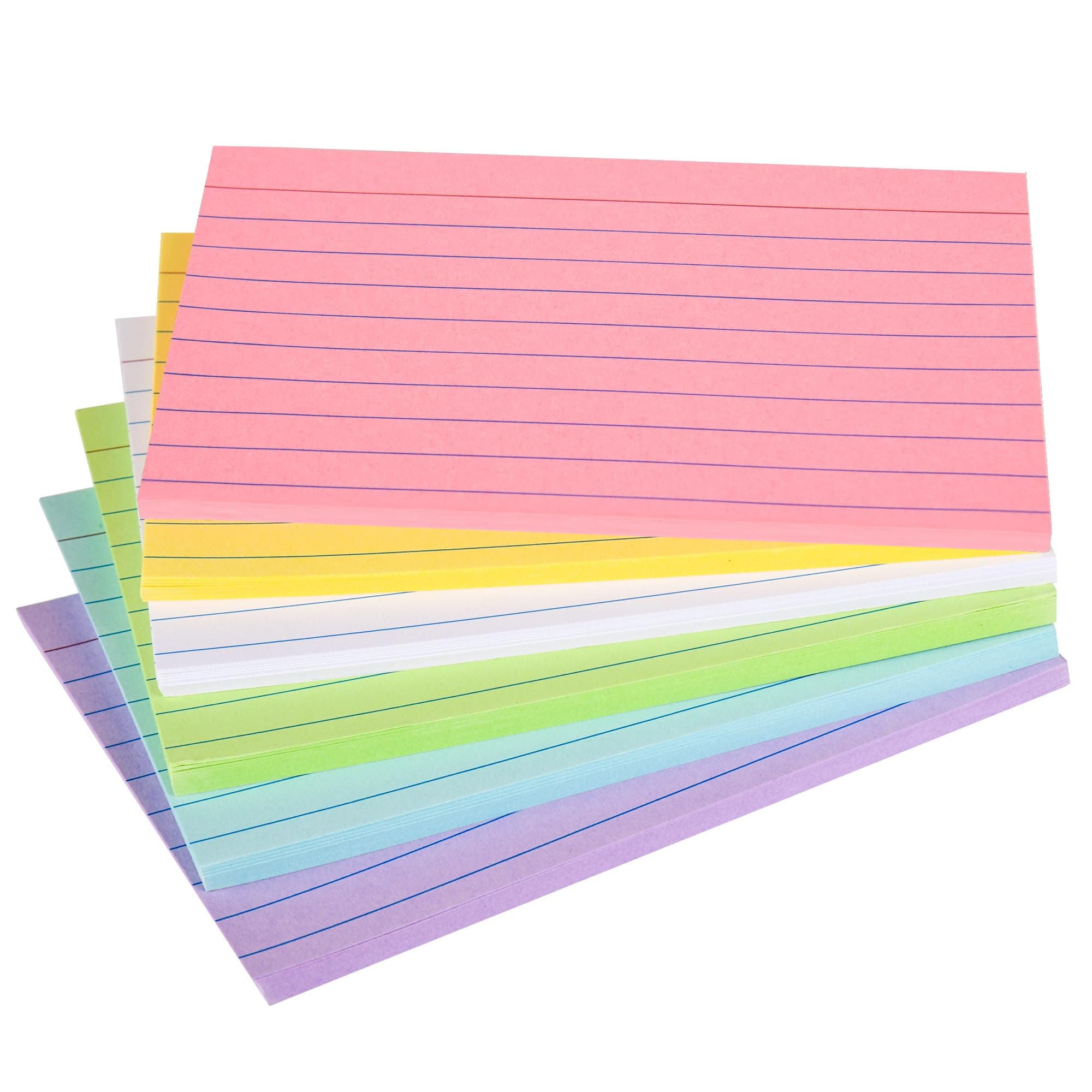 Index Cards 4"x6"Colored, Ruled Index Cards, Ruled Lined Index Note Cards, Assorted Colors, 4x6 Flashcards for Studying, Black on Back, Heavy Weight Flash Card 4 x 6, 156 Count (Inches, 4x6)