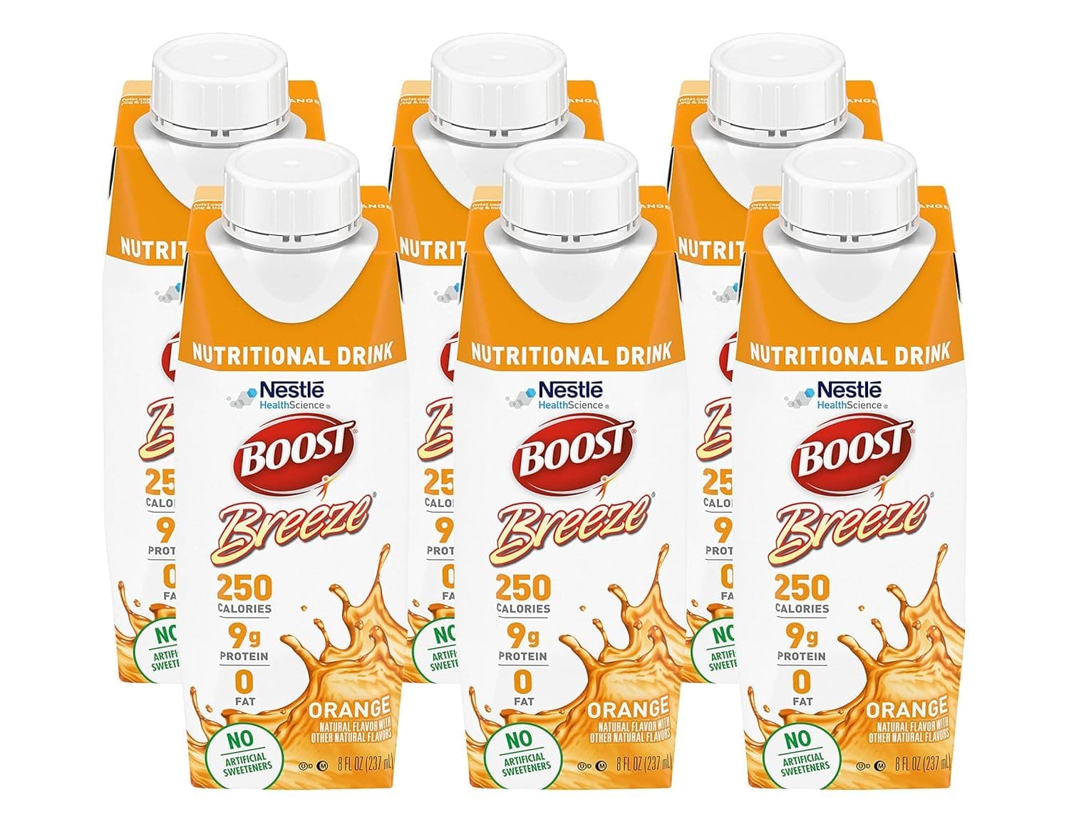Breeze Nutritional Drink Orange 8 Fl Oz (Pack of 6)