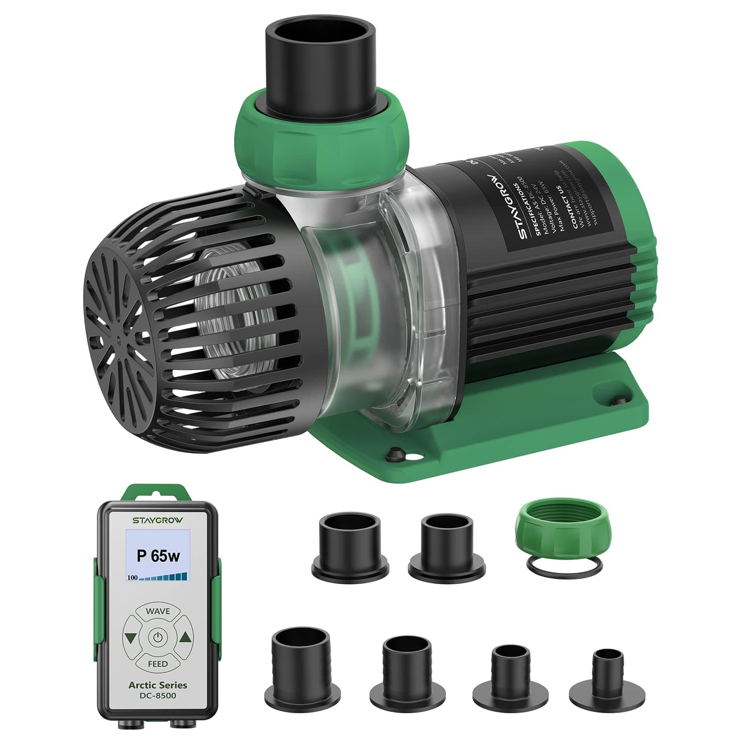 STAYGROW Aquarium Water Return Pump - Submersible DC 24V 65W 2245 GPH for Saltwater Tank