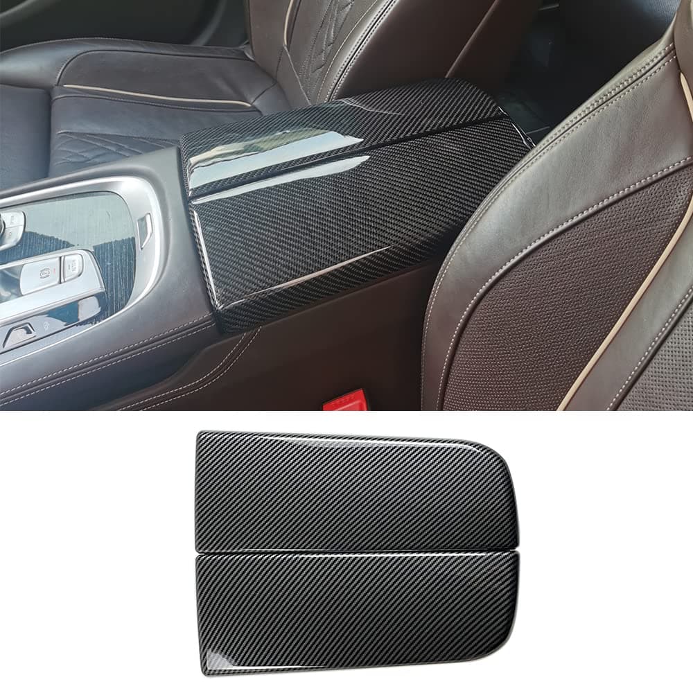 CHUANGHUI for BMW 7 Series G11 G12 2016-2021 Carbon Fiber Color Car Interior Center Armrest Box Cover Console Box Storage Box Trim Accessories Covers (740i 740e 750i 750Li)