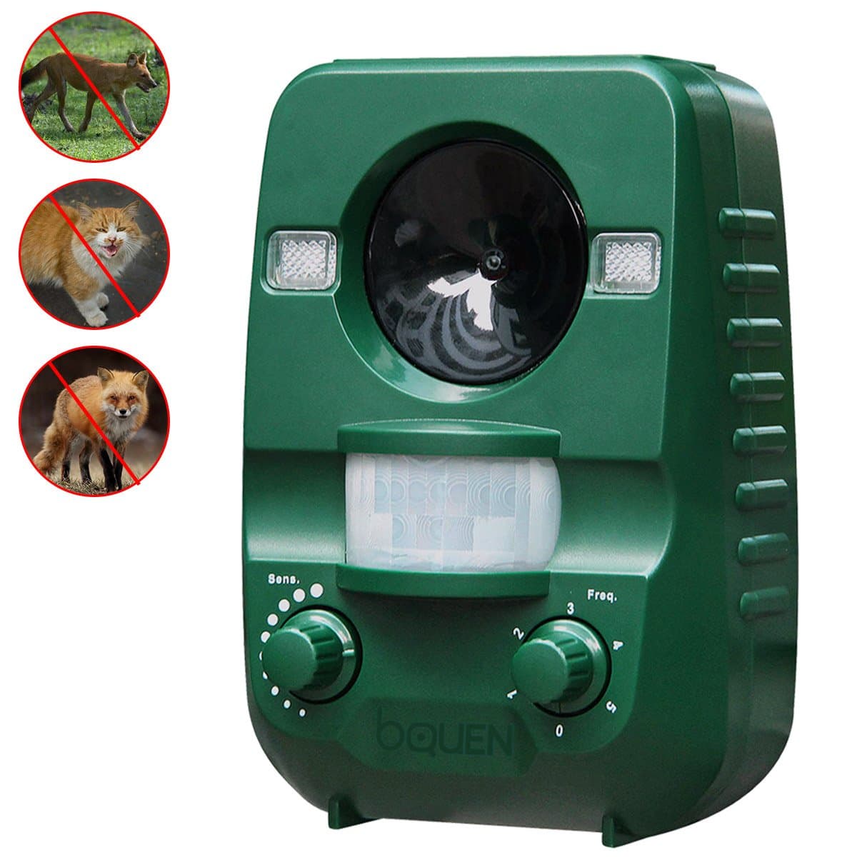 Cat Repellent, BQuen Ultrasonic Animal Repeller Solar Battery Operated Motion Activated Outdoor Waterproof Electronic Dog Fox Bird Cat Repeller Scarer Deterrent
