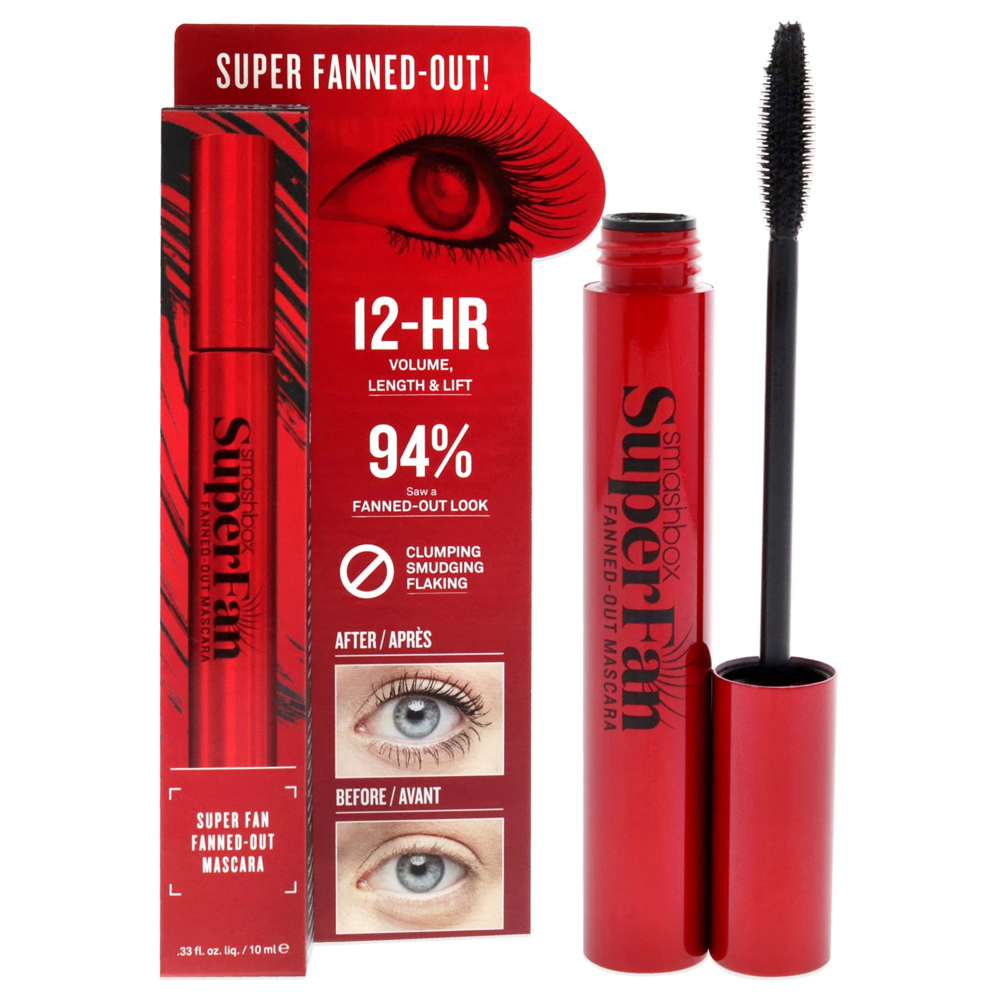Super Fan Fanned-Out Mascara Black False Lash Look, 0.33 Ounce