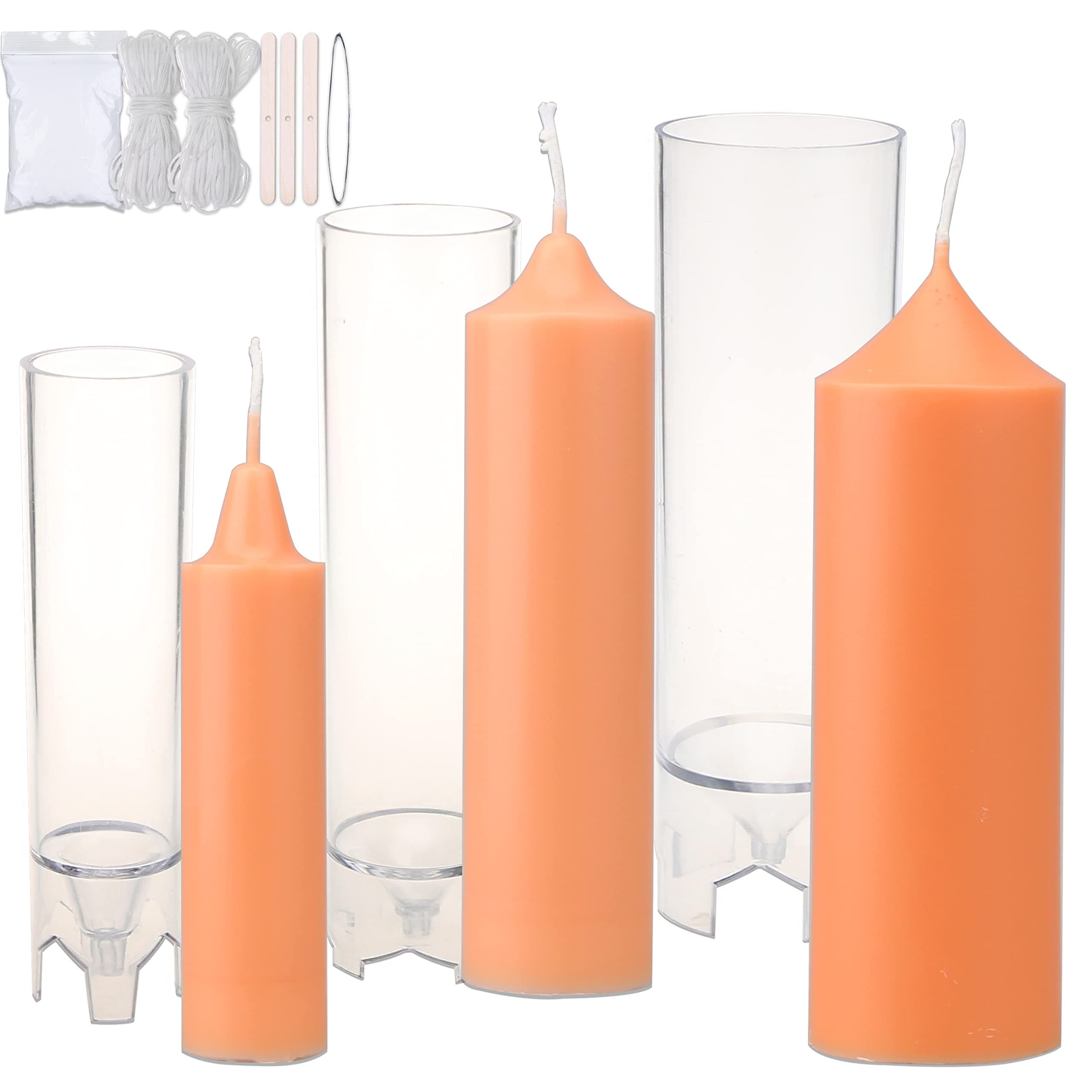 MILIVIXAY 3PCS Pillar Candle Molds for Candle Making with Candle Wicks Kit.