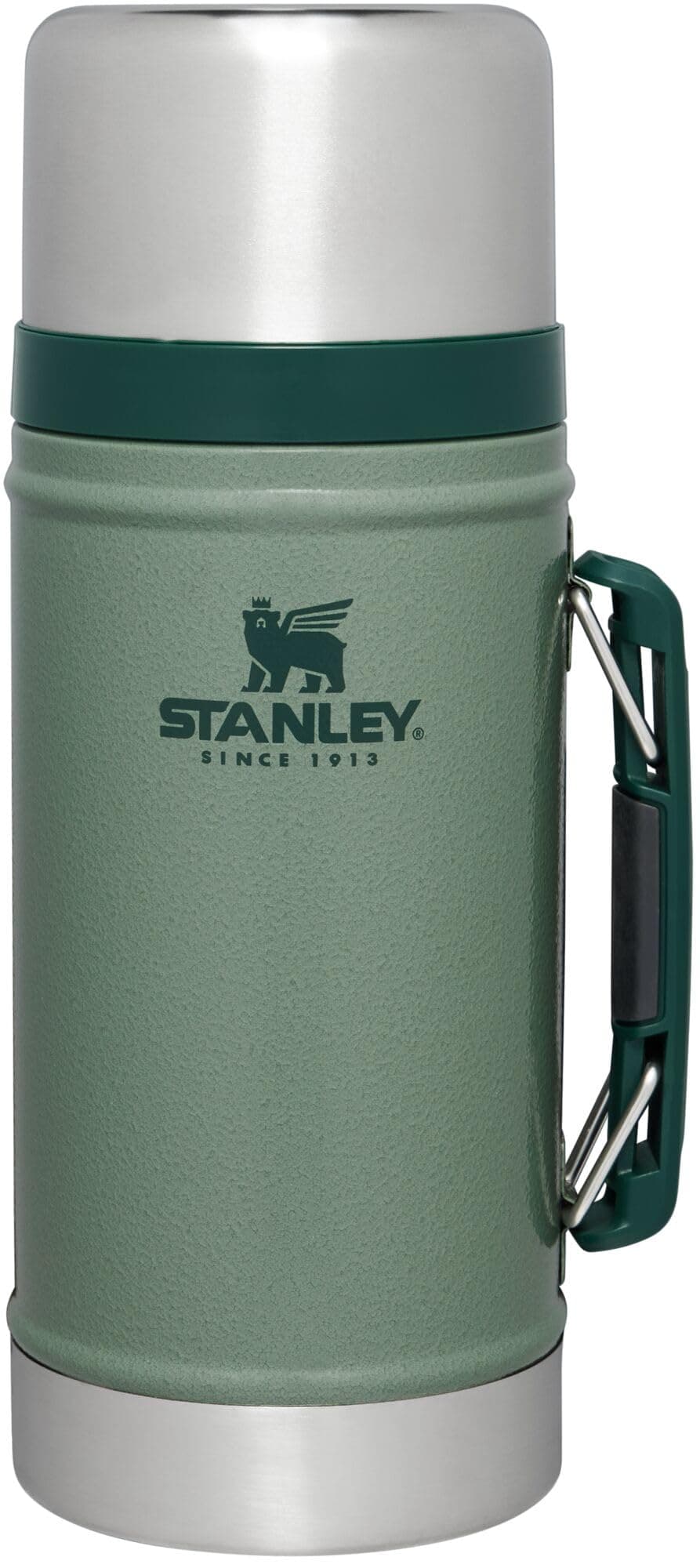 Stanley Classic Legendary Large Food Jar 1.0 qt | Vacuum Insulated Food Container | Wide Mouth Screw On Lid | Packable for Travel | Stainless Steel with Leakproof Lid | BPA-Free | Hammertone Green