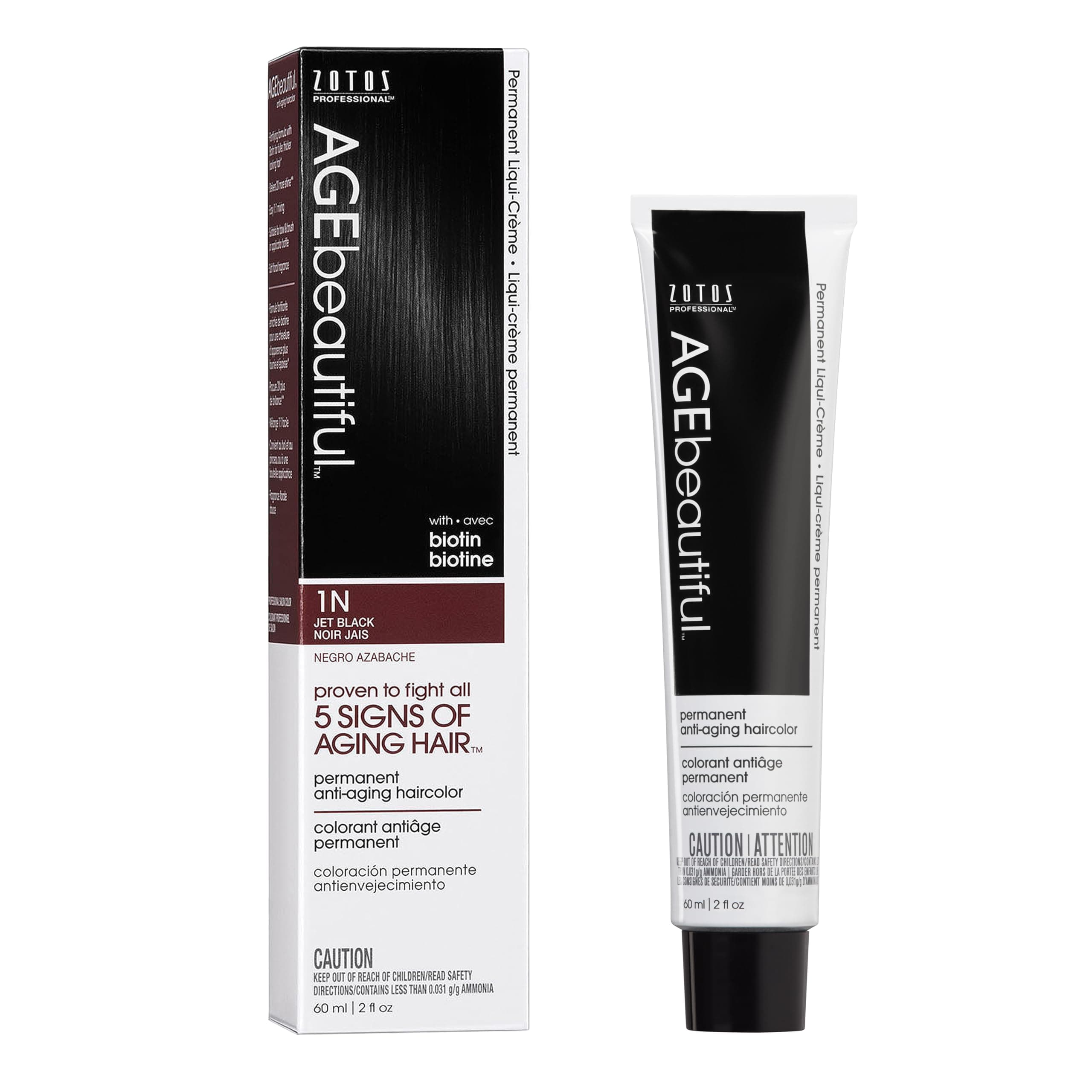 AGEbeautiful 1N Jet Black Permanent Liquid Cream Hair Colour 1N Jet Black