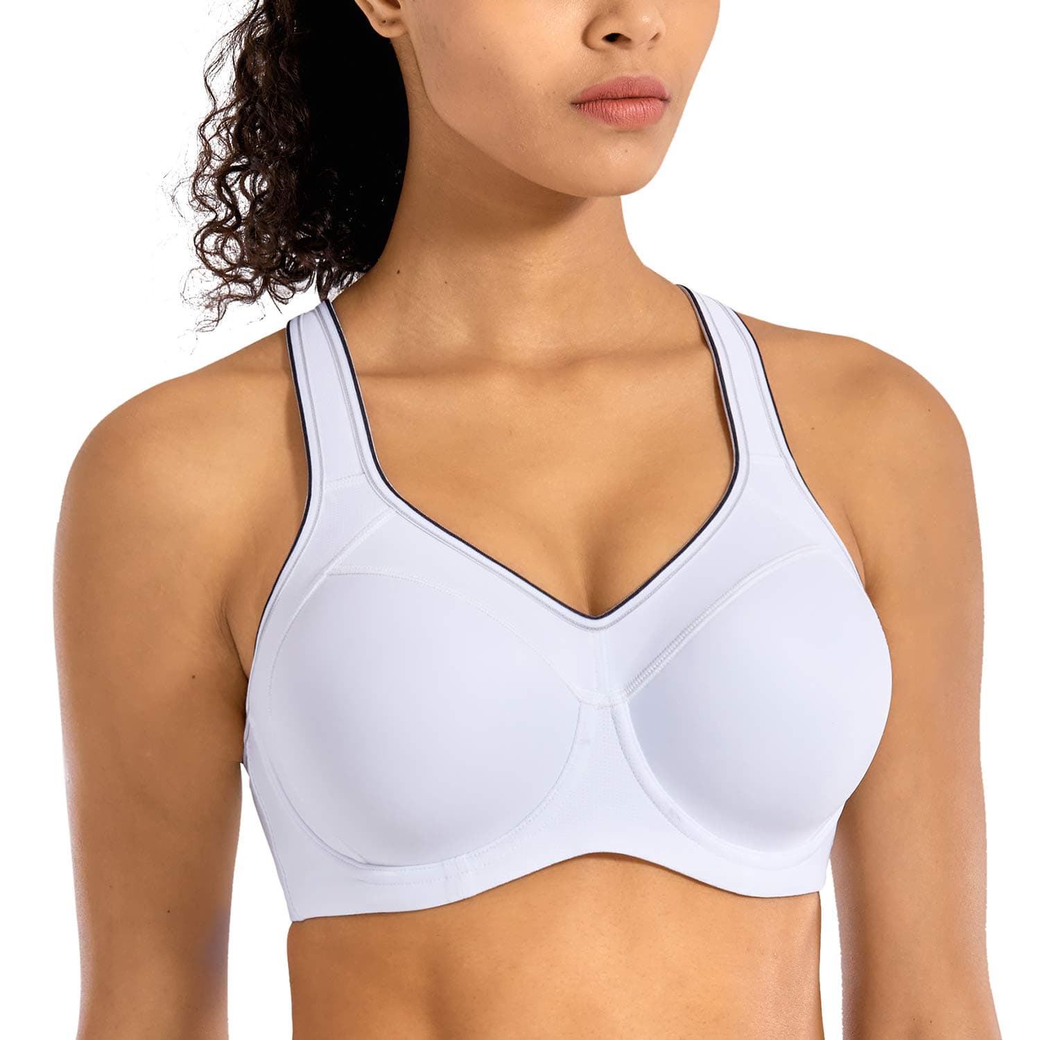SYROKANWomen's Full Support Racerback Lightly Lined Underwire Sports Bra