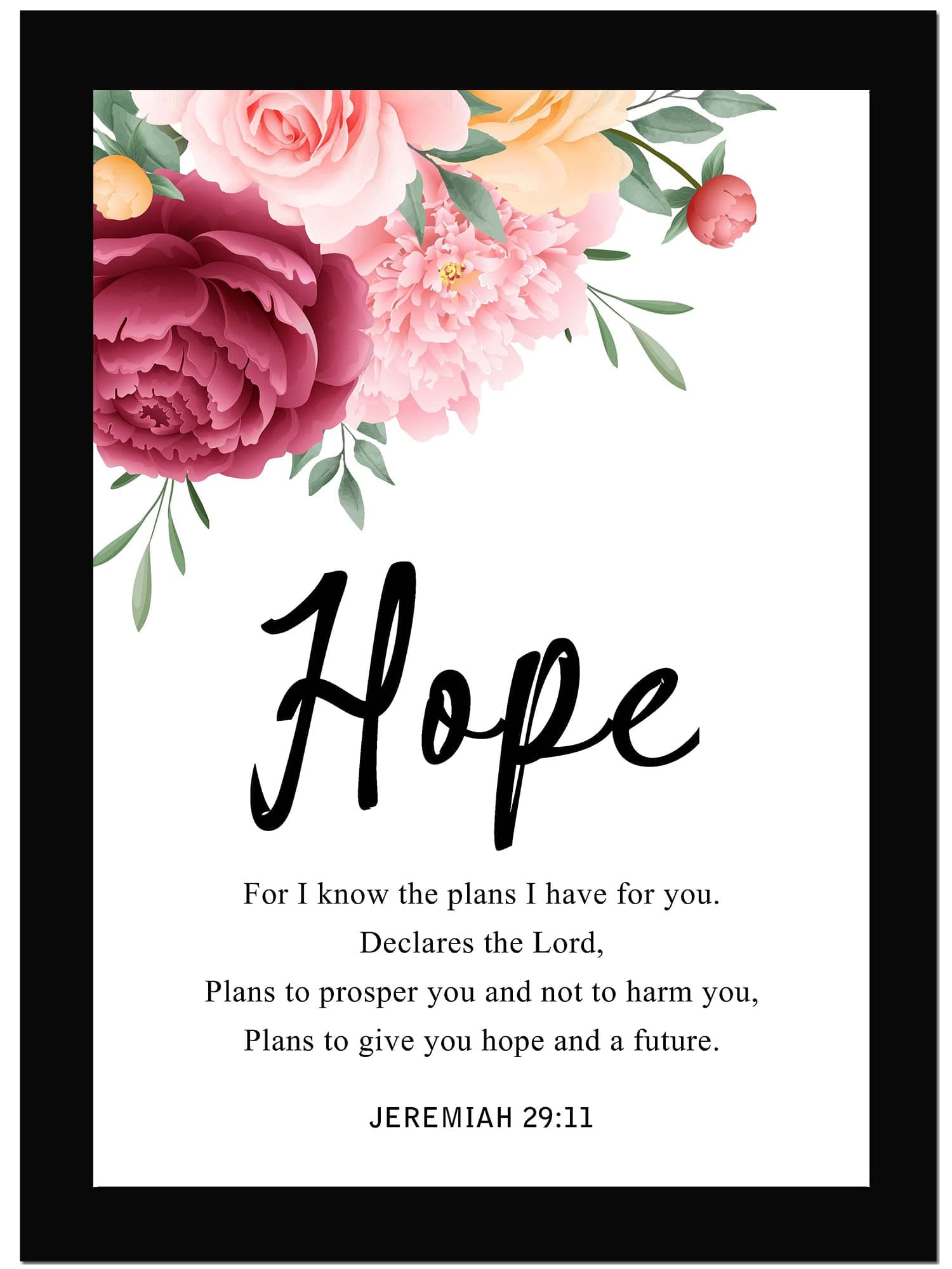 Synthetic Hope - Bible Verse Wall Photo Framed Wall Poster, Bible Quotes Print With Frame, Home, Bible Quotes Poster (13.6 Inch X 10.2 Inch)(Multicolor)