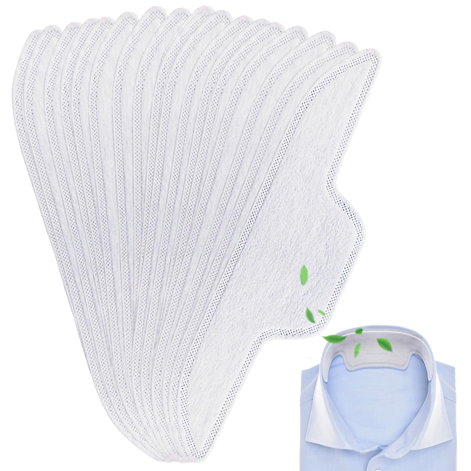 50Pcs Sweat Pads for Collar Protectors for Mens Shirts, Disposable Sweat Pads for Women, Large Shirt Neck Collar Protector Tape, Unflavored Invisible Liner Patches Against Sweat Stain (1Pack)
