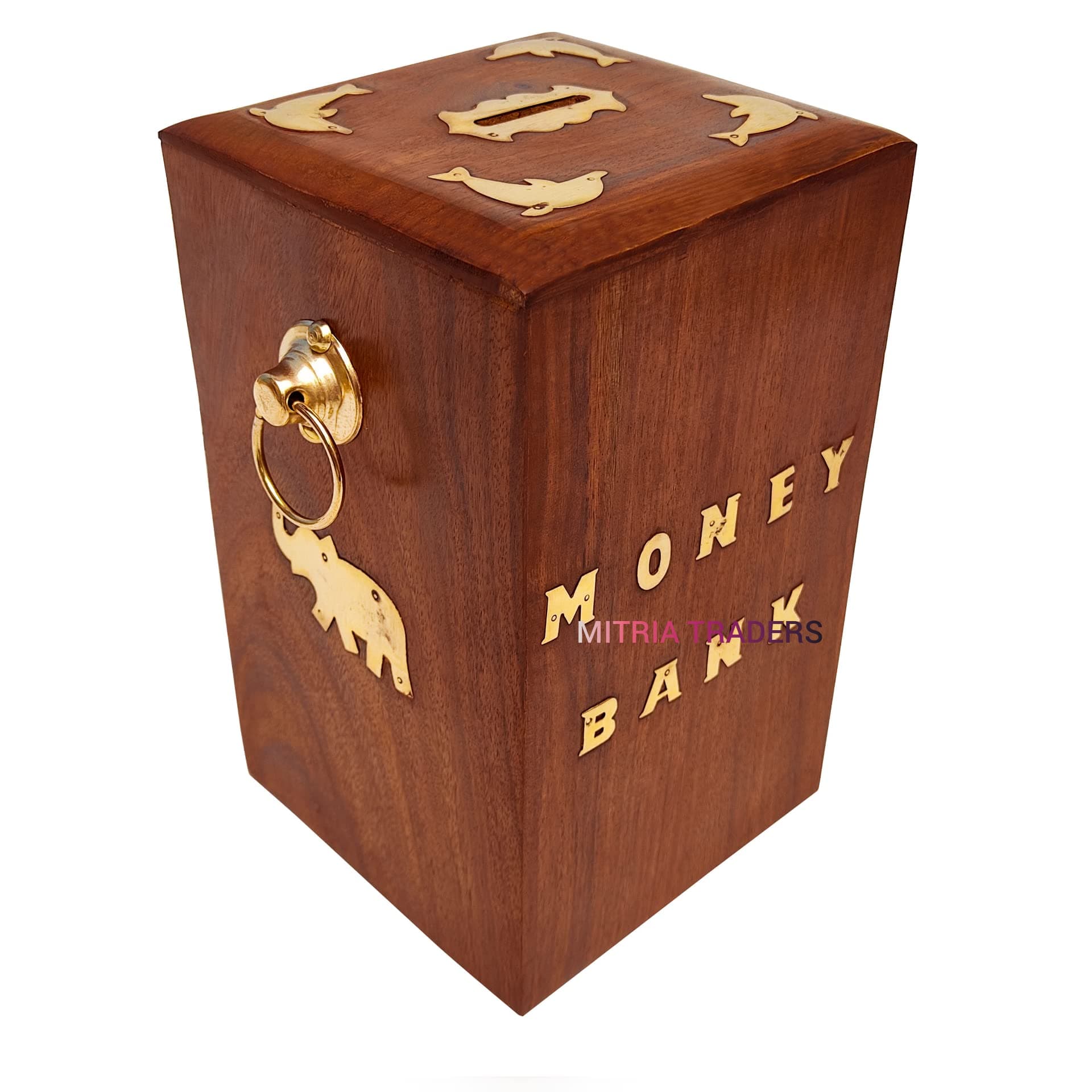 Wooden Money Bank -8 x 5 x 5.5 inch |Big Master Size Piggy Bank | Storage Bank for Kids and Adults