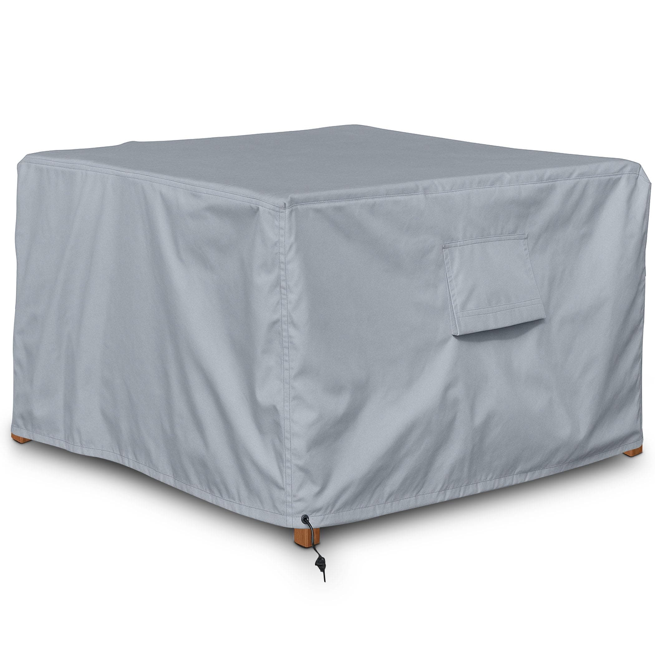 Kingsbridge Cube Garden Furniture Cover, 135cm, 600D Heavy Duty Fabric, Double Stitching, Waterproof, Anti UV, Breathable, Rip Proof, Grey Outdoor Rattan Square Patio Table Protector 135 x 135 x 74cm