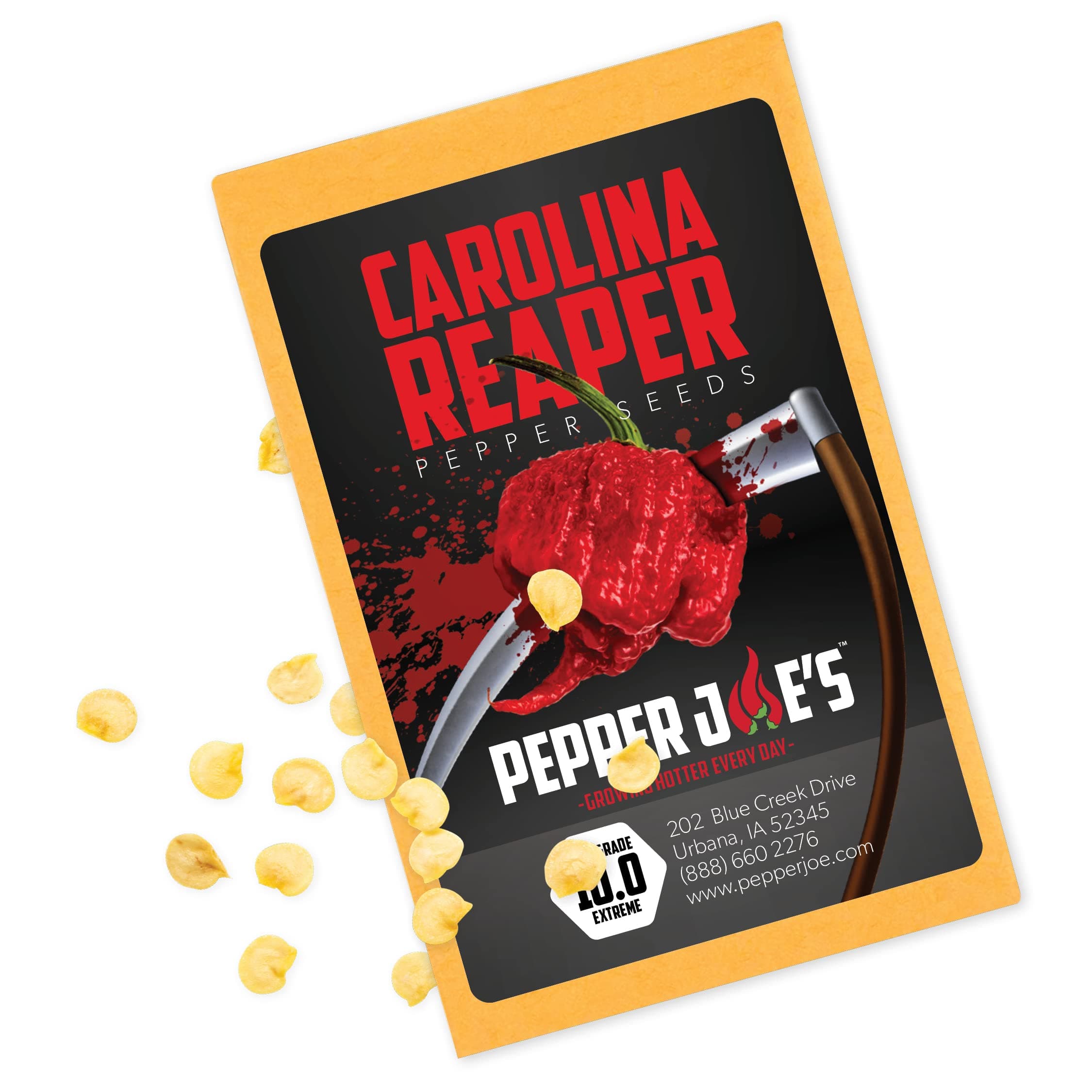 Pepper Joe’S Carolina Reaper Seeds – Pack Of 10+ World’S Hottest Chili Usa Grown Premium Non-Gmo For Planting
