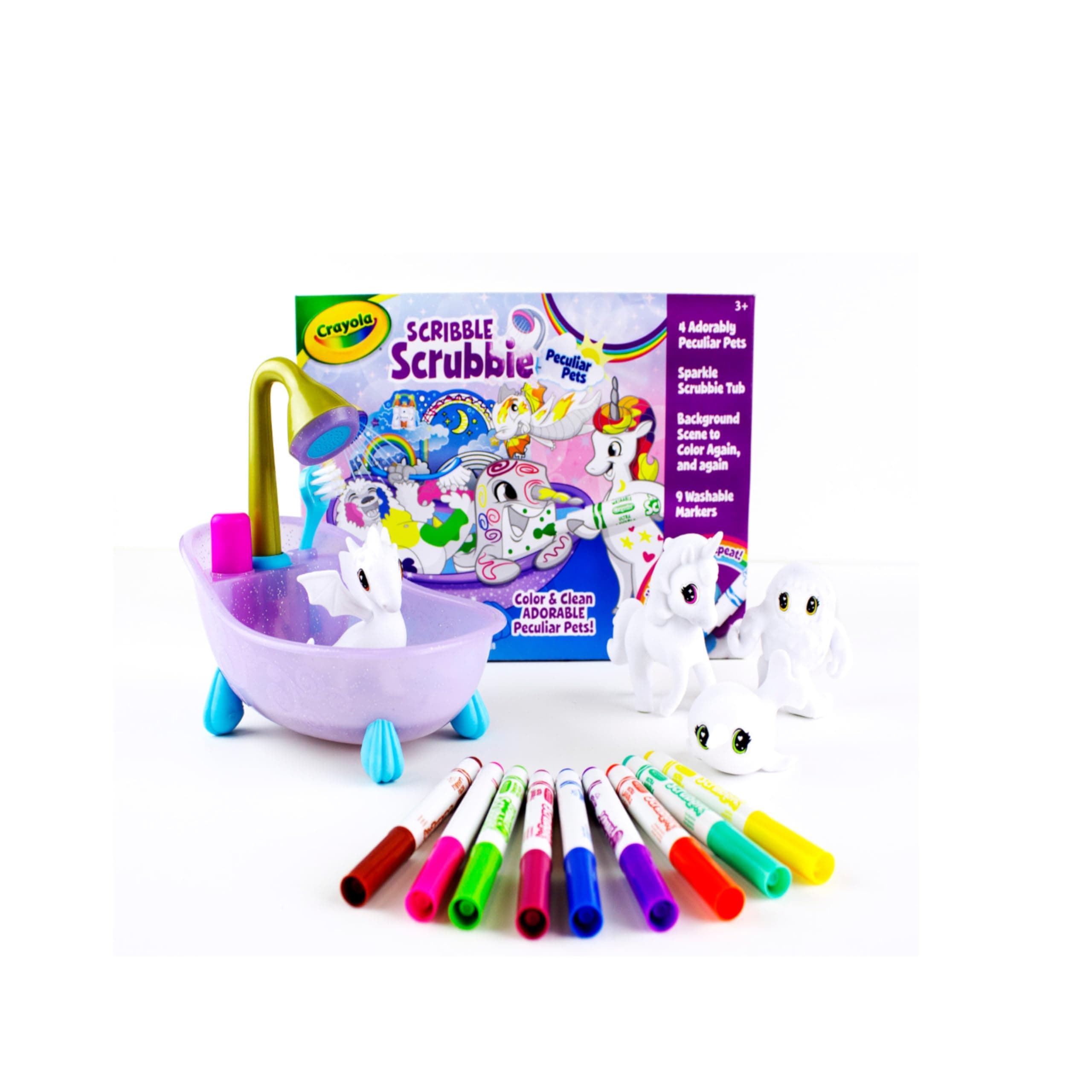 Scribble Scrubbie Peculiar Pets, Washable Pet Grooming Toy Set for Kids, DIY Toddler Arts & Crafts, Gifts for Girls & Boys, Ages 3+
