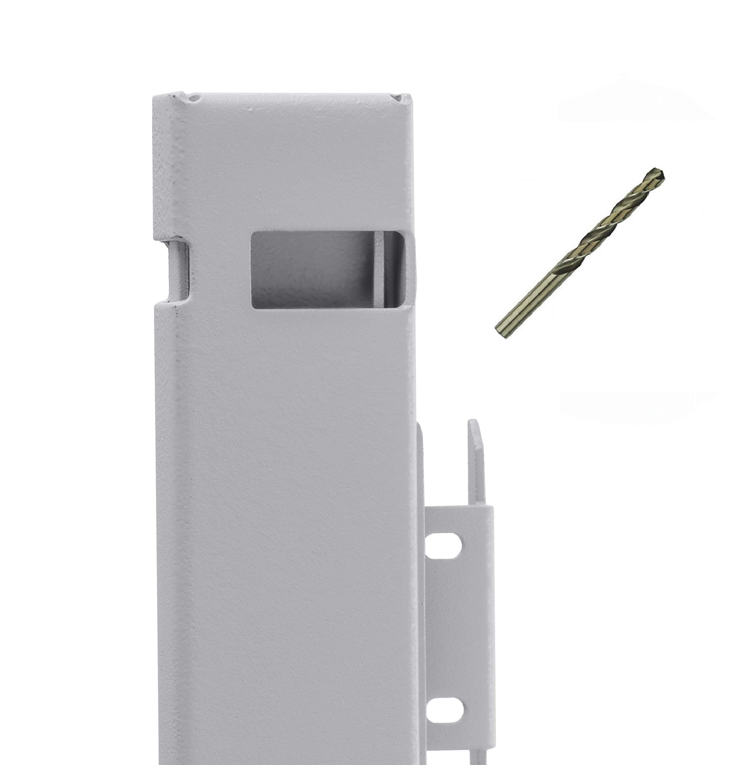 Guardianite File Cabinet Locking Bar with Drill Bit - Gray - 22.5" Long - for use on a 2 Drawer File Cabinet