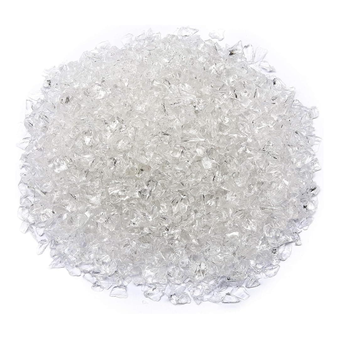 R H Lifestyle Crushed Glass/Fire Pits For Resin Art High Luster Fire Glass Used Specially Art/Geode Pit Crafts (Aqua Clear 4Mm, 200G)