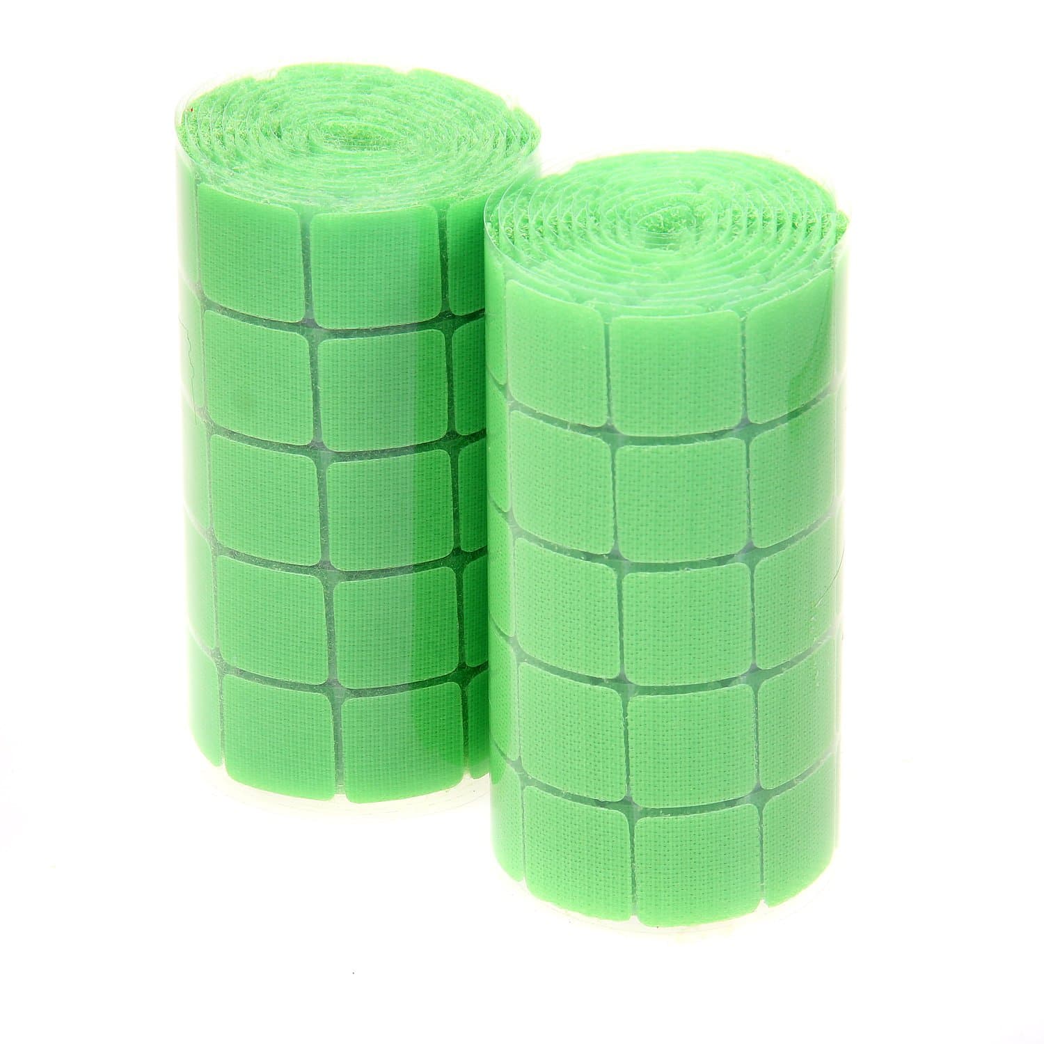 TUKA 590pcs Stick On Pads 19mm x 19mm, 295 Pairs Self Adhesive Hook & Loop Dots Tapes Coins, Sticky Square Pads Craft Tape, 295 Hook + 295 Loop Sticky Pads, TKB5028 green