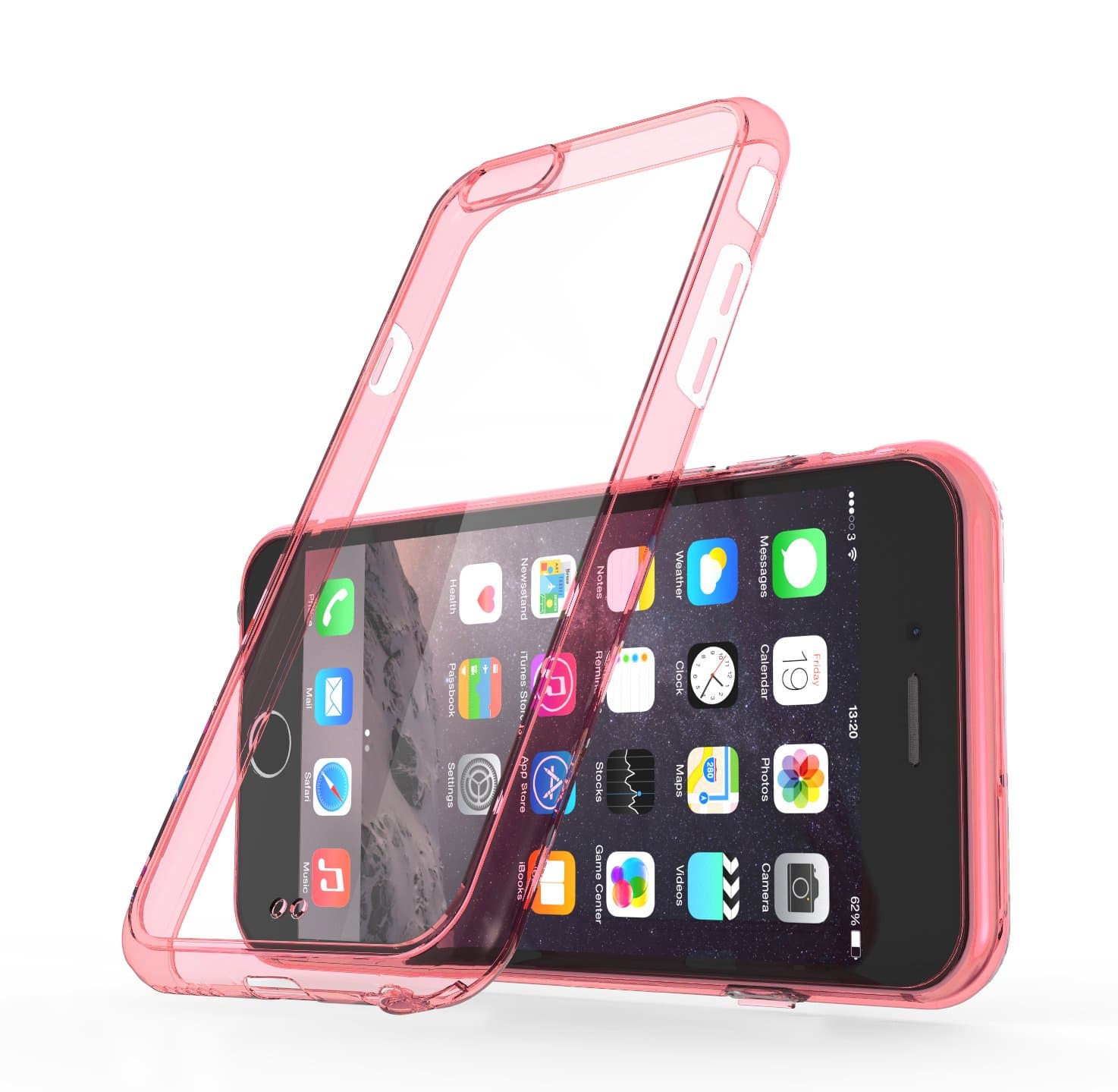 iPhone 6 / 6s Case, CellEver Clear Cushion Shock-Absorbing TPU Bumper Case with Anti-Scratch Clear Back (Satin Pink)