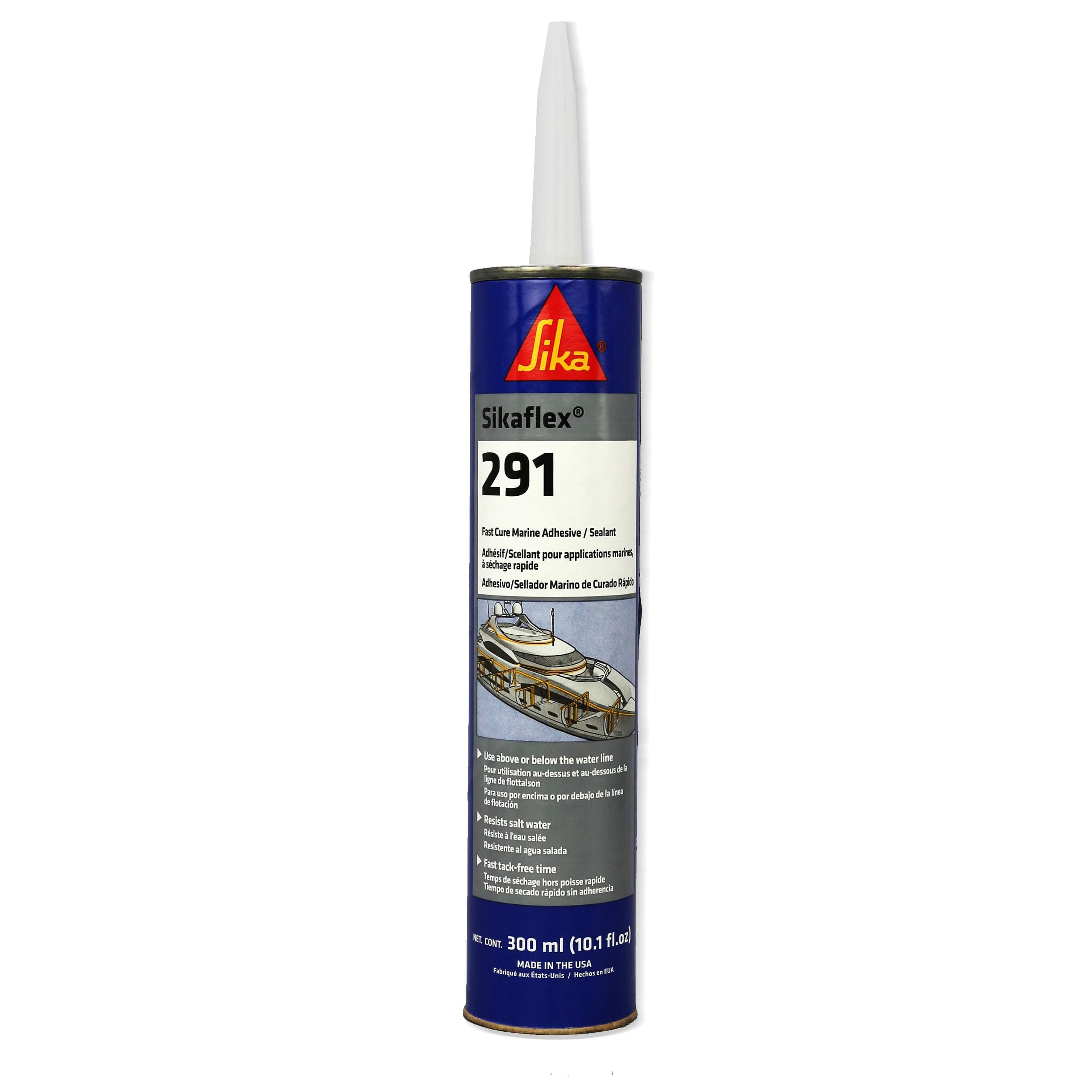 Sikaflex-291, White, General All-Purpose Fast Cure Marine Adhesive and sealant. Polyurethane sealant for Boats, 10.1 fl. oz Cartridge