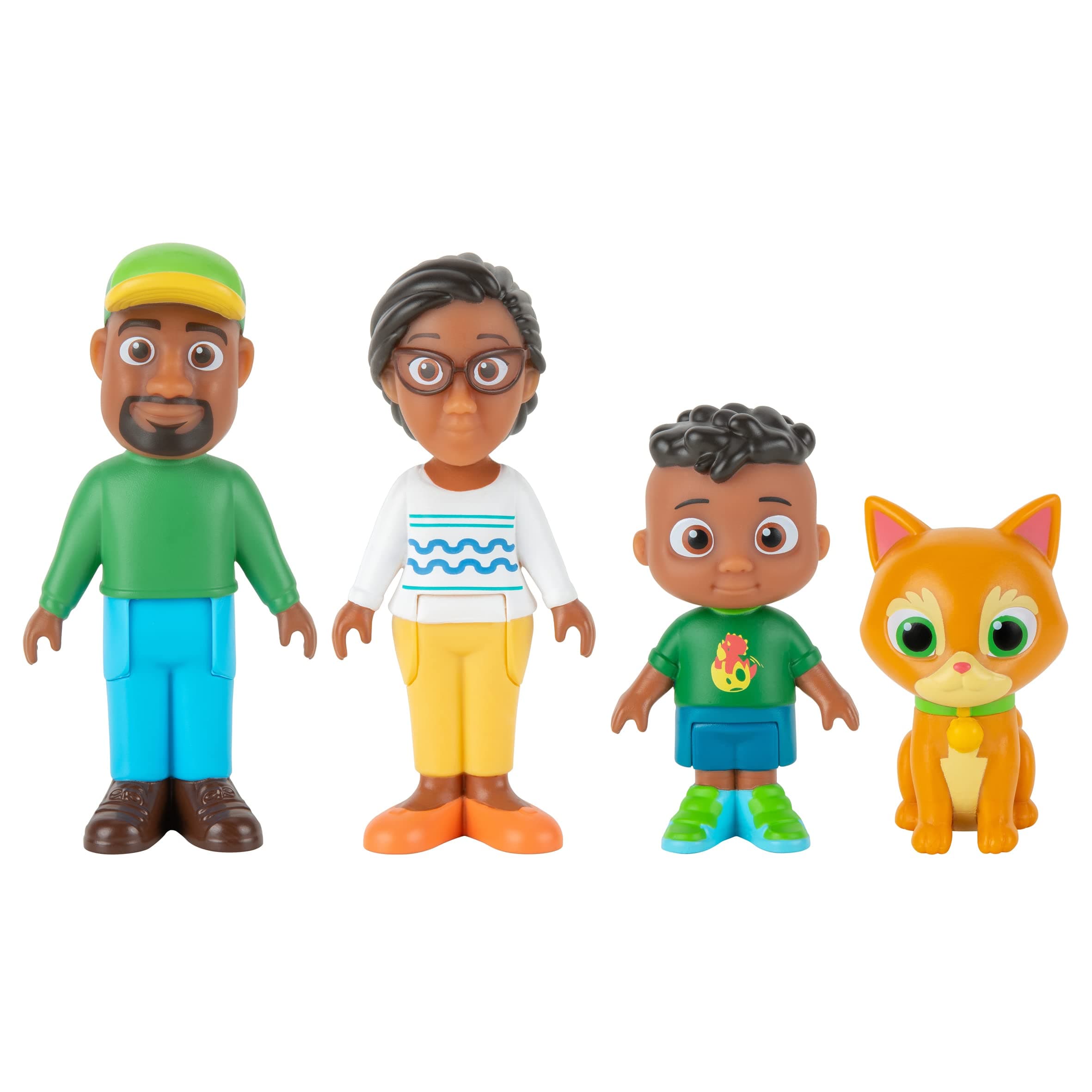 Cody’s Family 4 Figure Set - Family and Friends - Includes Cody, Mom, Dad, and Pickles the Cat - Toys for Kids, Infants and Preschoolers