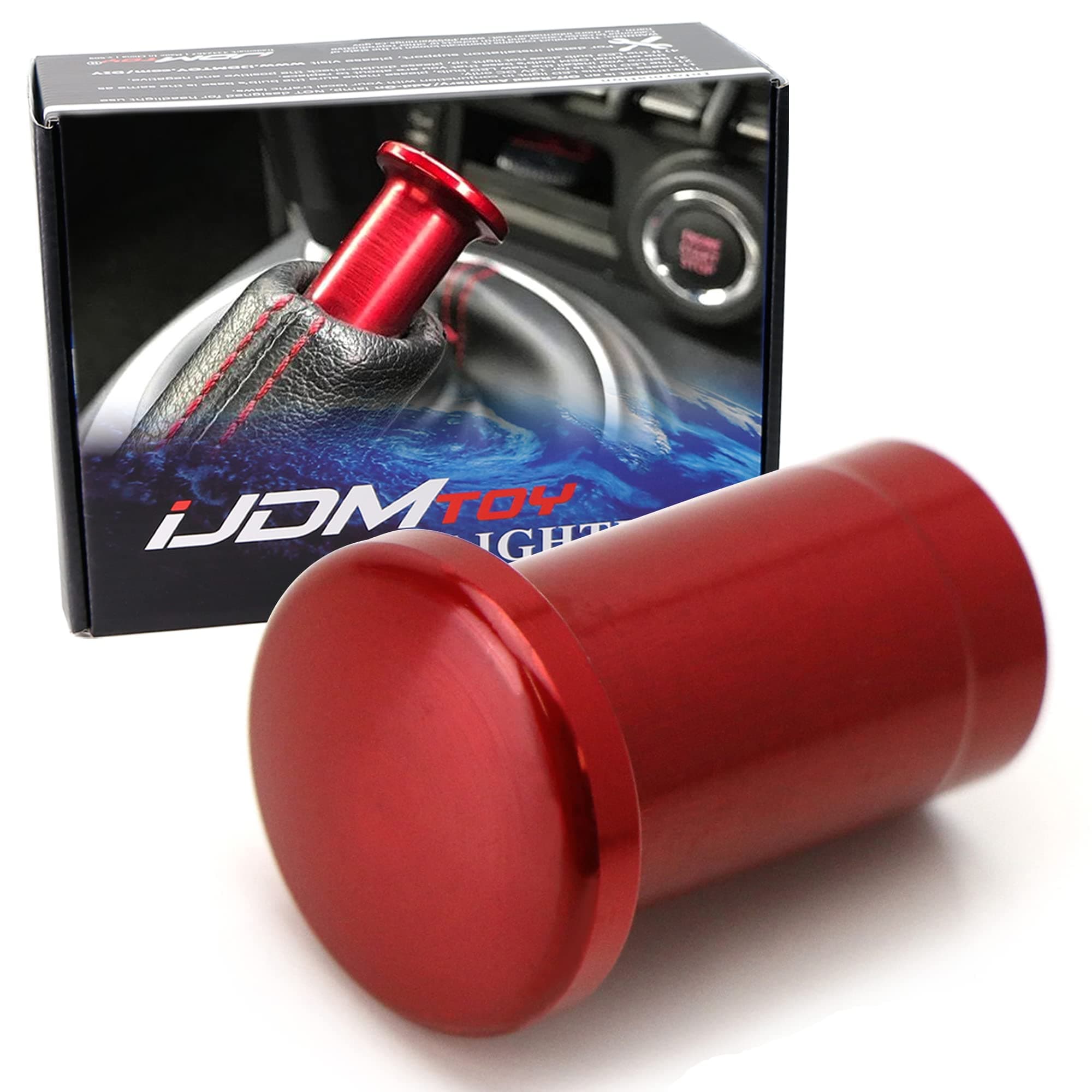 iJDMTOY Sports Red Billet Aluminum Handbrake Spin Turn Knob Button Compatible with 2013-2016 Scion FR-S, 2017-up Toyota 86, 2013-up BRZ