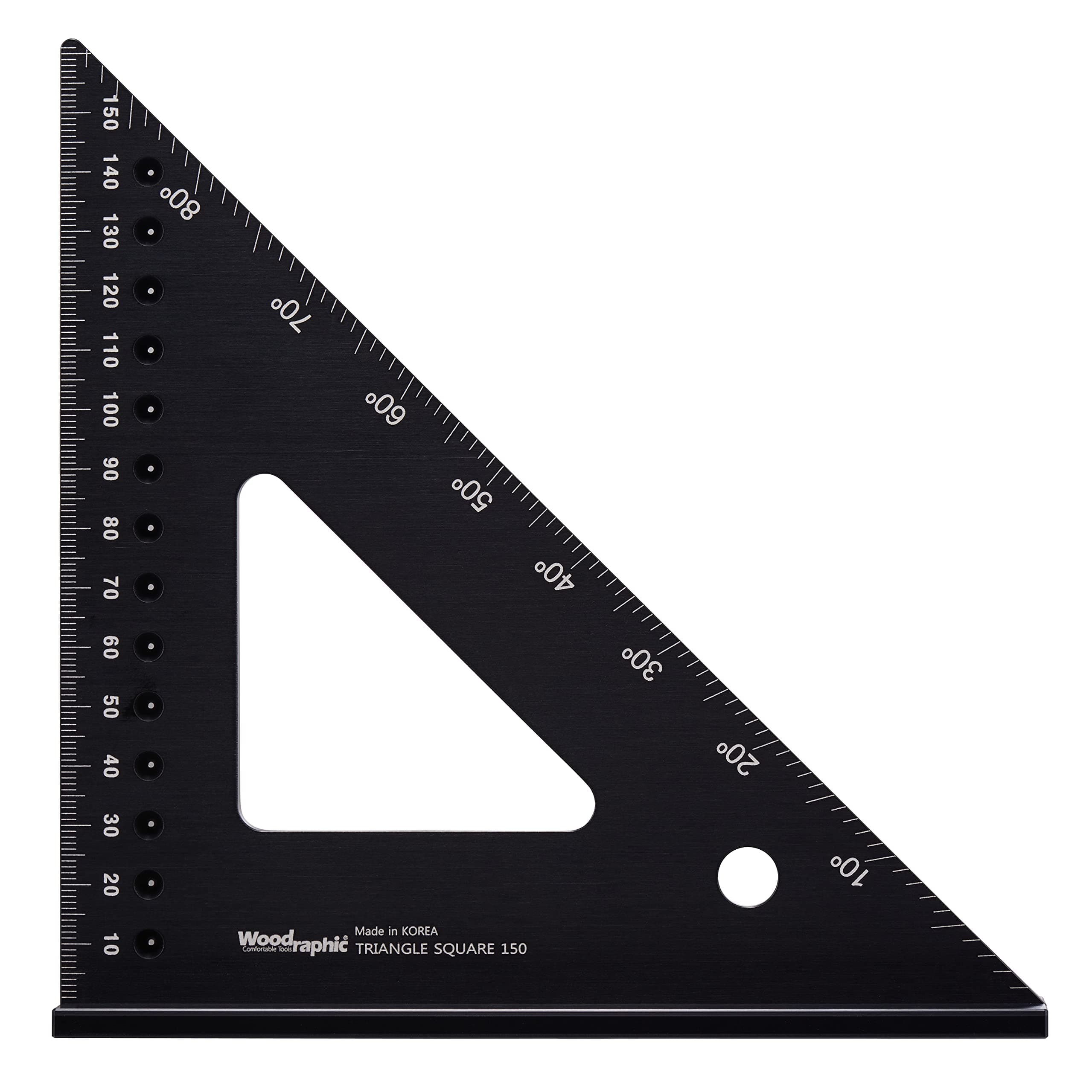 150mm Triangle Square – Metric CNC Aluminum Rafter and Framing Layout Tool for Accurate 90° Marking, Roof Angles, and Woodworking Applications