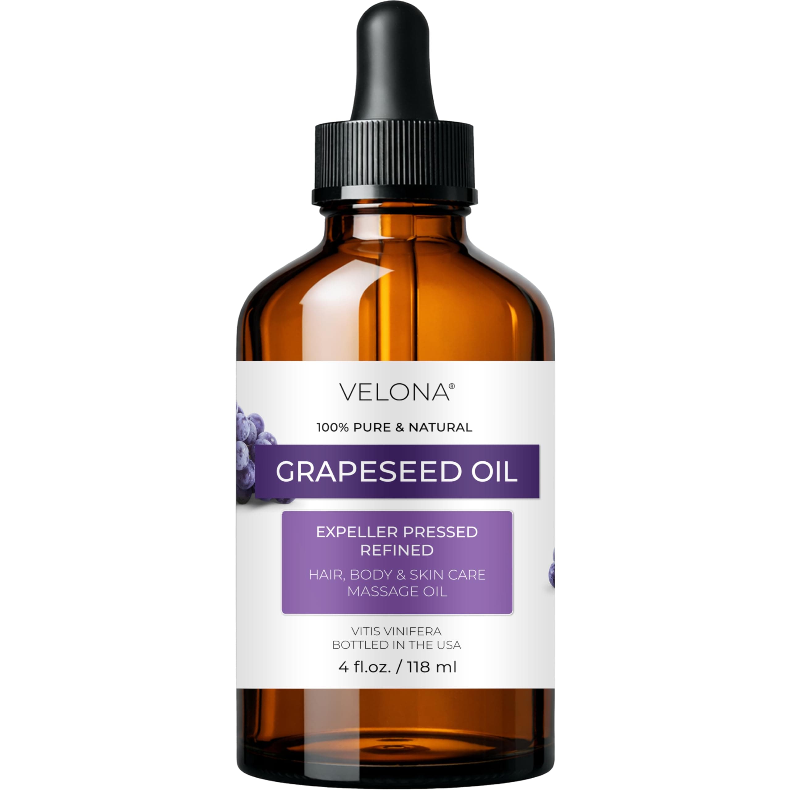 Grapeseed Oil 4 fl oz | 100% Pure and Natural Carrier Oil | Refined | Skin, Face, Body, Hair Care | Use Today - Enjoy Results
