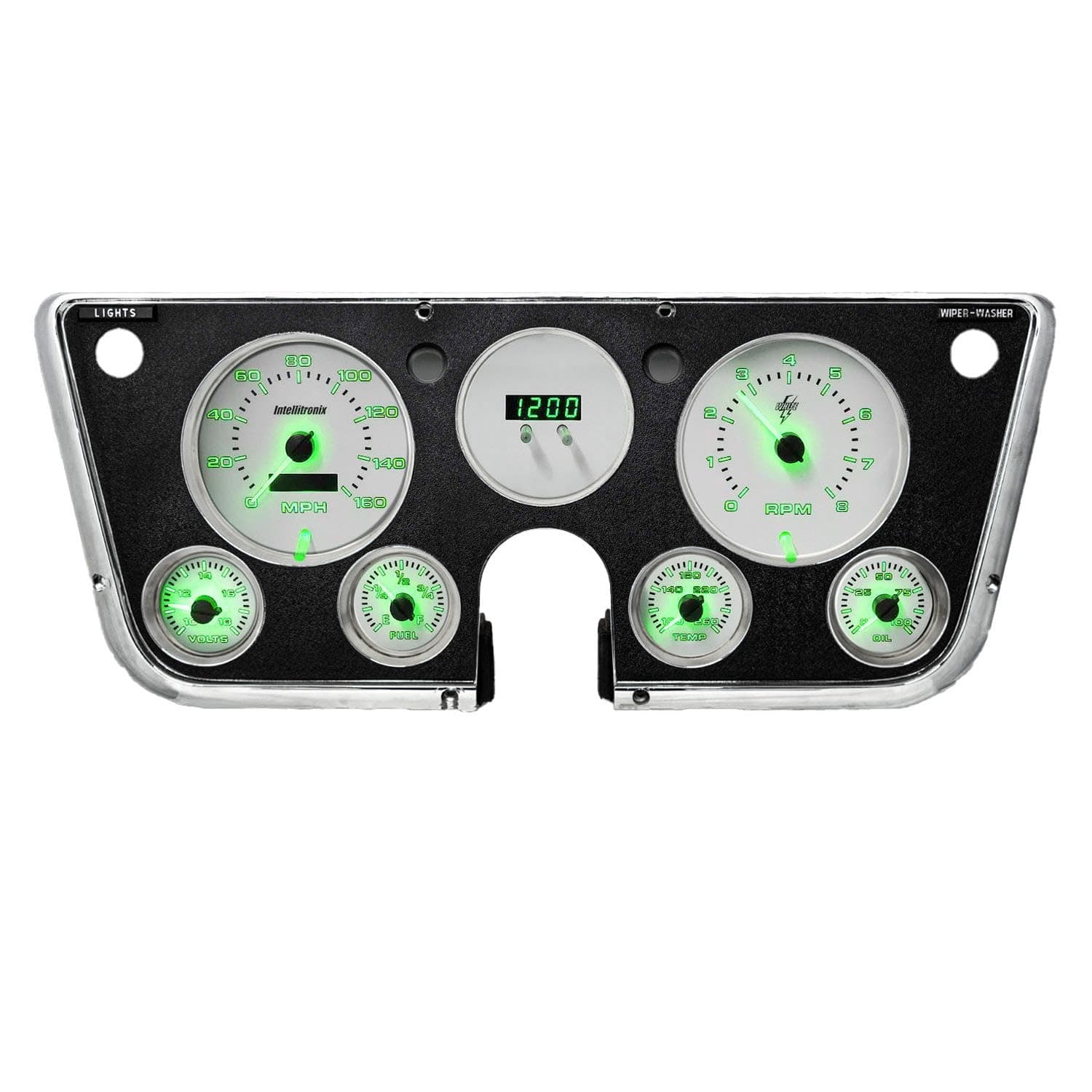 Intellitronix 1967-1972 Chevy C10 Pickup Truck Analog Gauge Panel Dash Instrument Cluster Upgrade (Green)