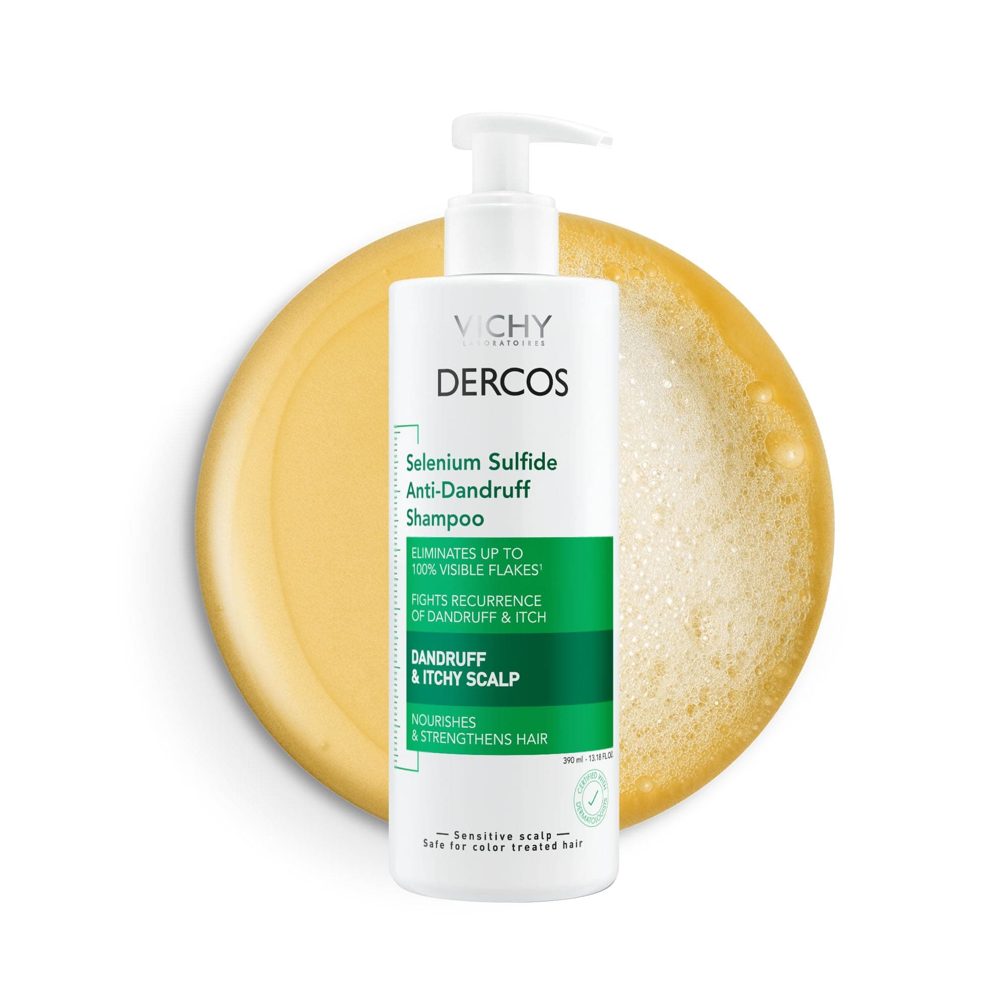Dercos Dandruff Shampoo, Antifungal Dry Scalp Treatment & Itchy Scalp Relief, Prescription Strength Selenium Sulfide Comparable to 2% Ketoconazole, For Mild to Severe Dandruff & Flaky Scalps