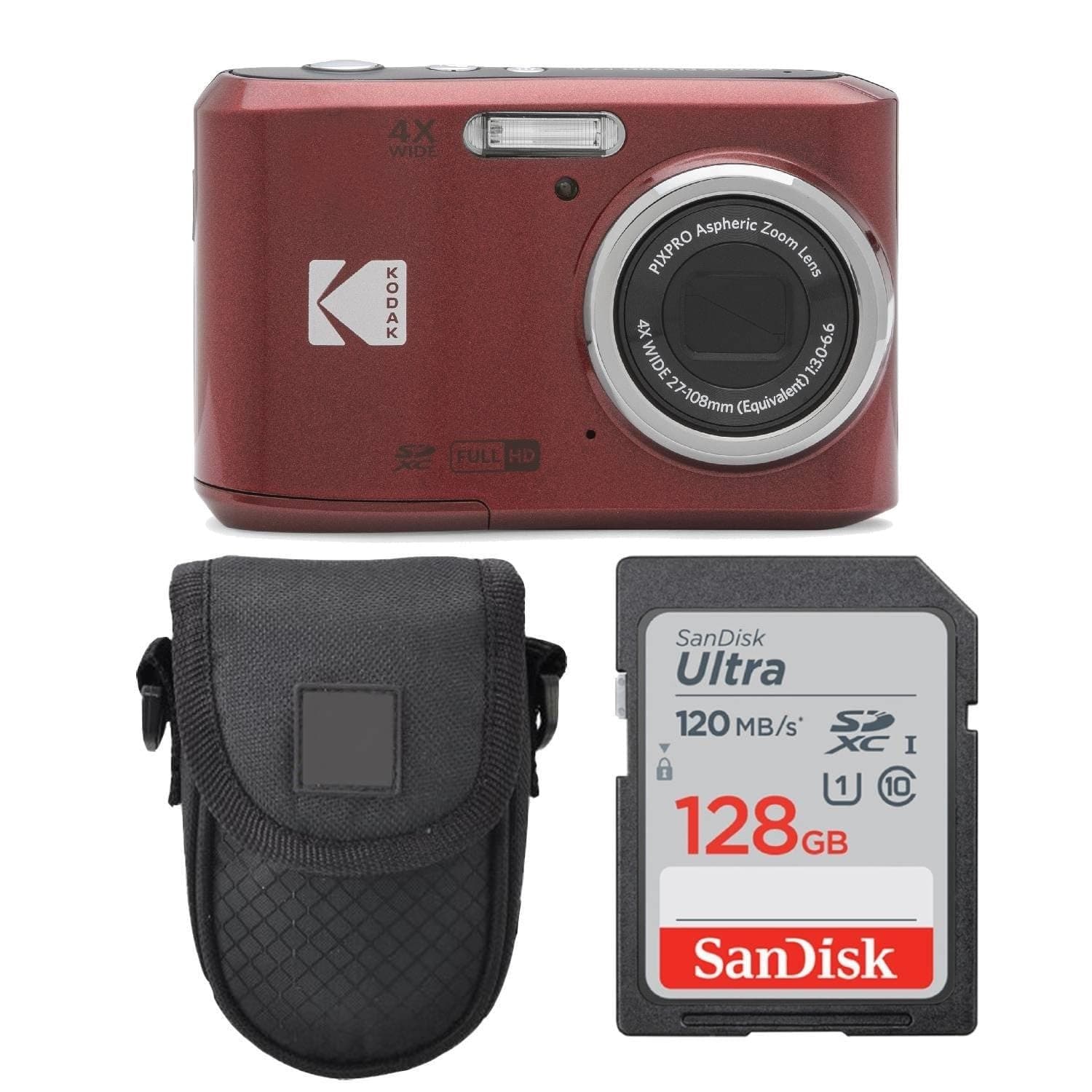 PHOTO4LESS Kodak PIXPRO FZ45 Digital Camera + Point & Shoot Camera Case + Sandisk 128GB SDXC Memory Card..