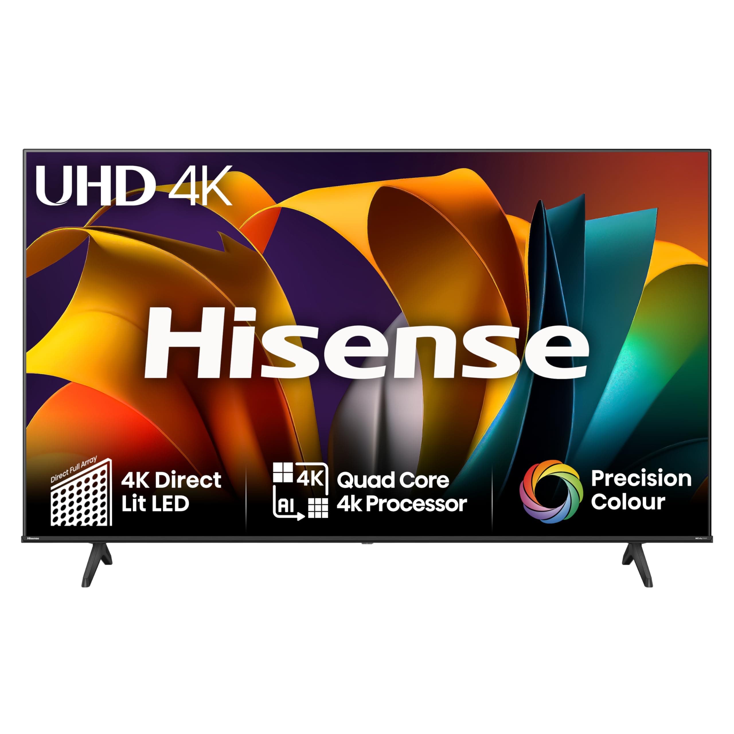43 Inch 4K Smart TV 43A6NTUK - Dolby Vision, Game Mode PLUS with 60Hz VRR ALLM, Smooth Motion, AI Sports Mode, Vidaa OS with Freely, Youtube, Netflix and Disney+ & Now TV (2024 Model)