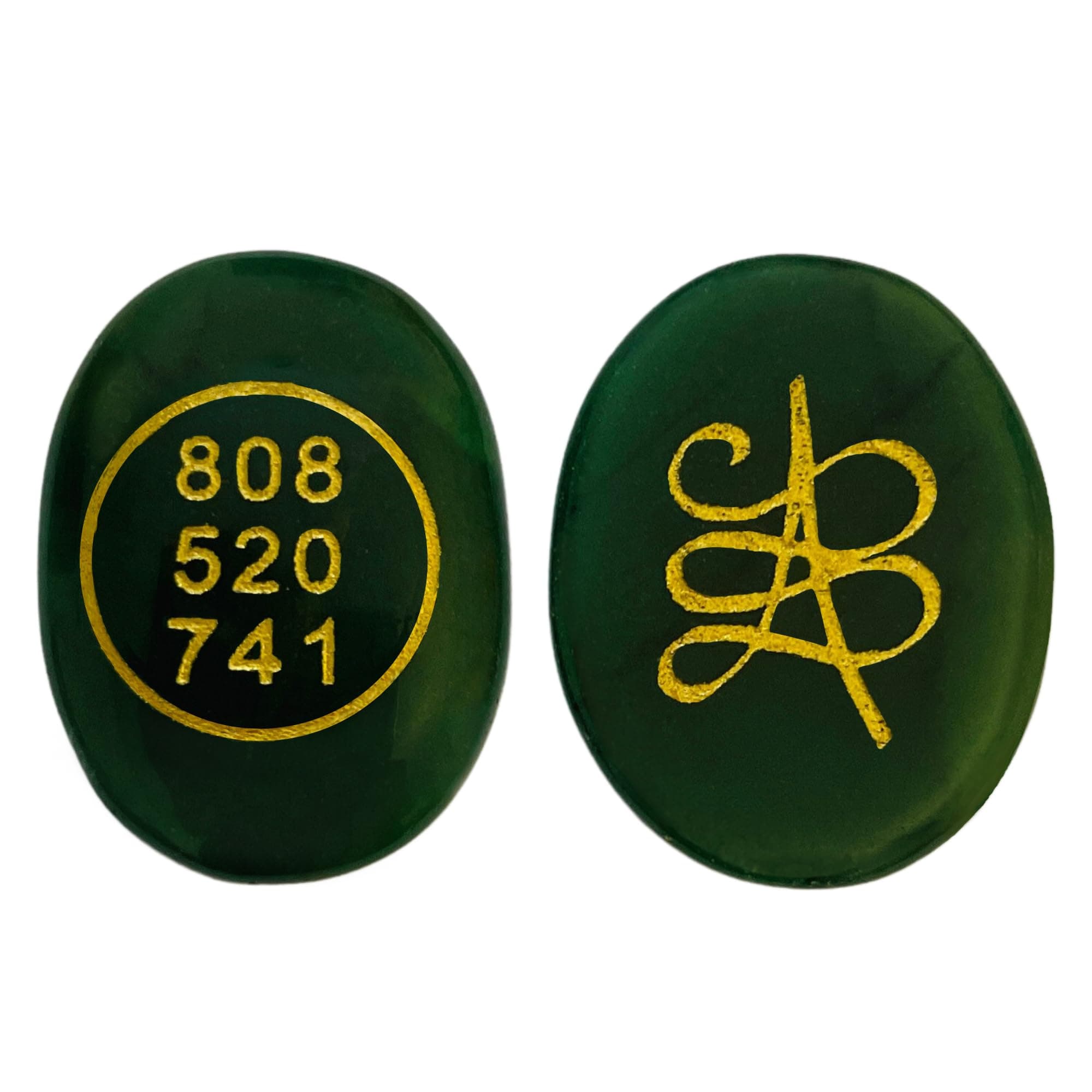 SOLAVA Zibu Coin Original Green Aventurine Stone - Green Jade Crystal Stone Pre-Energized for Good Luck Prosperity and Positivity in money Love and relationship- 808 520 741 Zebu Coin