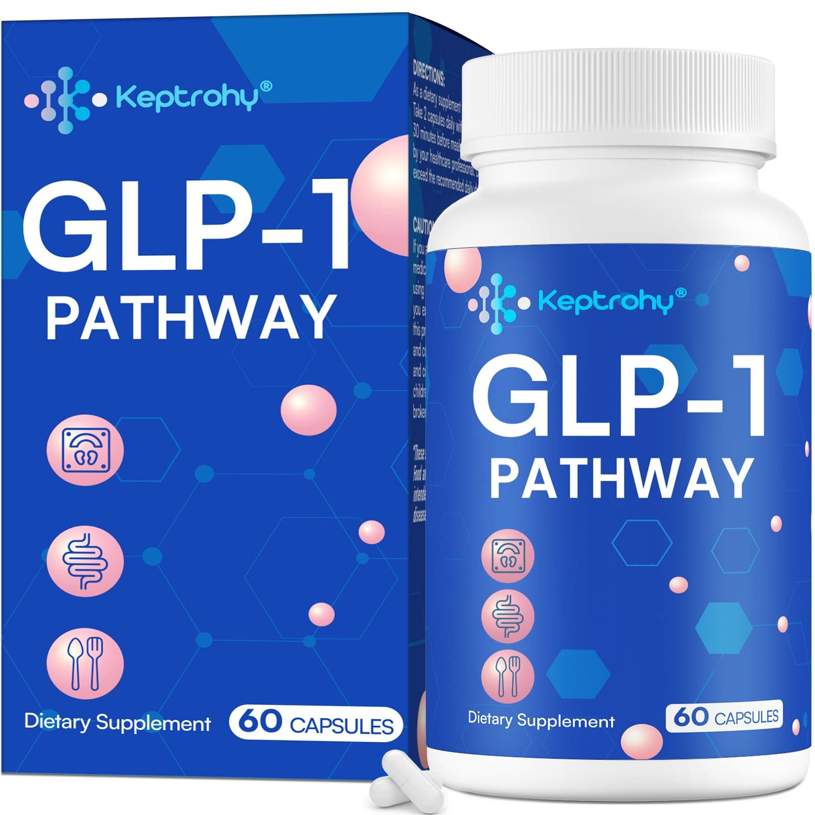 GLP-1 Pathway Supplement | Natural GLP-1 Pathway Supplement for Men & Women, Take Before Meal - 1 Bottle