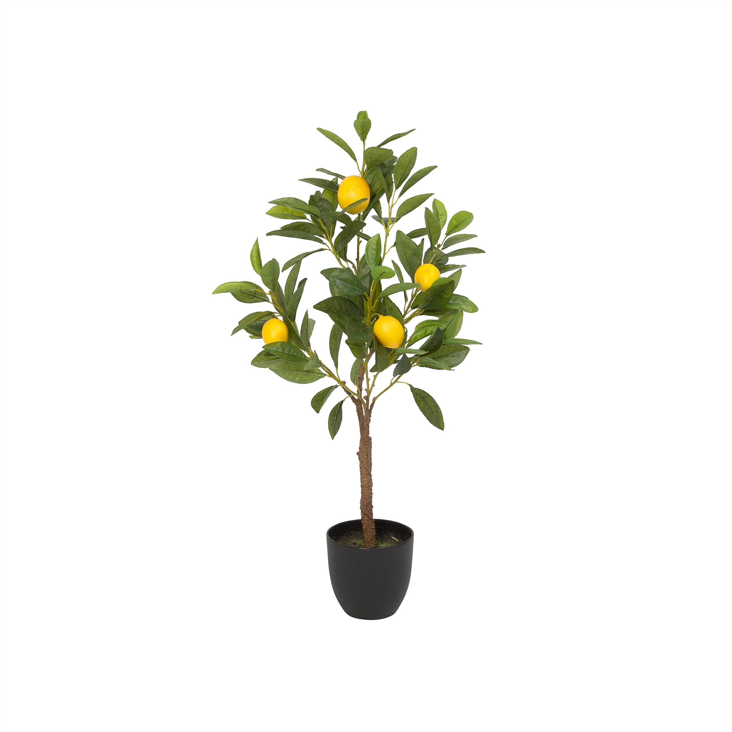 29-Inch High Artificial Lemon Tree in Black Pot