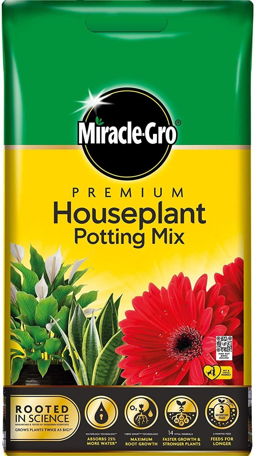 Premium Houseplant Potting Mix compost - 10 Litre Bag, (New 2020 Range), Yellow