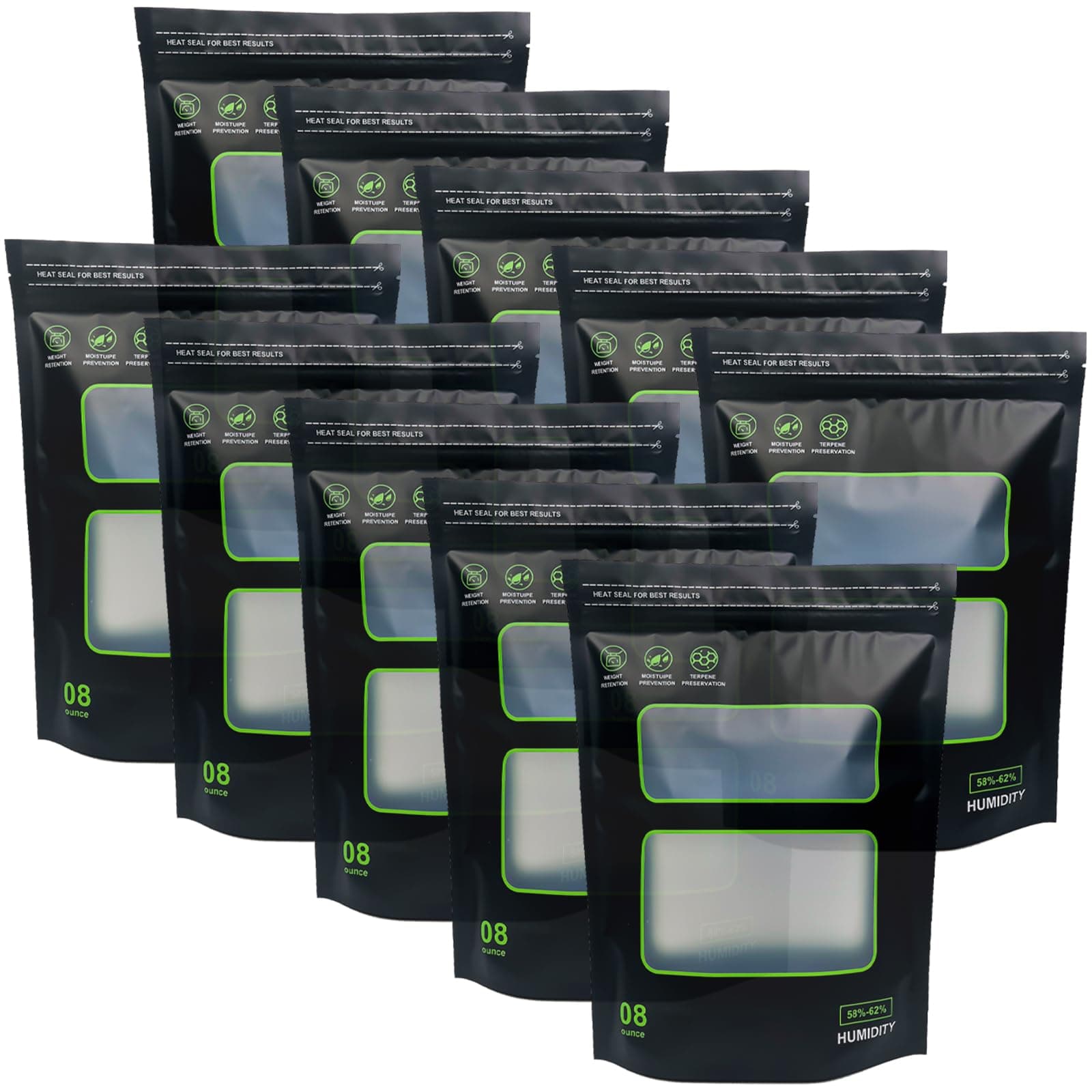 10 Pcs 1/2 LB Lock & Seal Storage & Curing Bags 8oz (10)