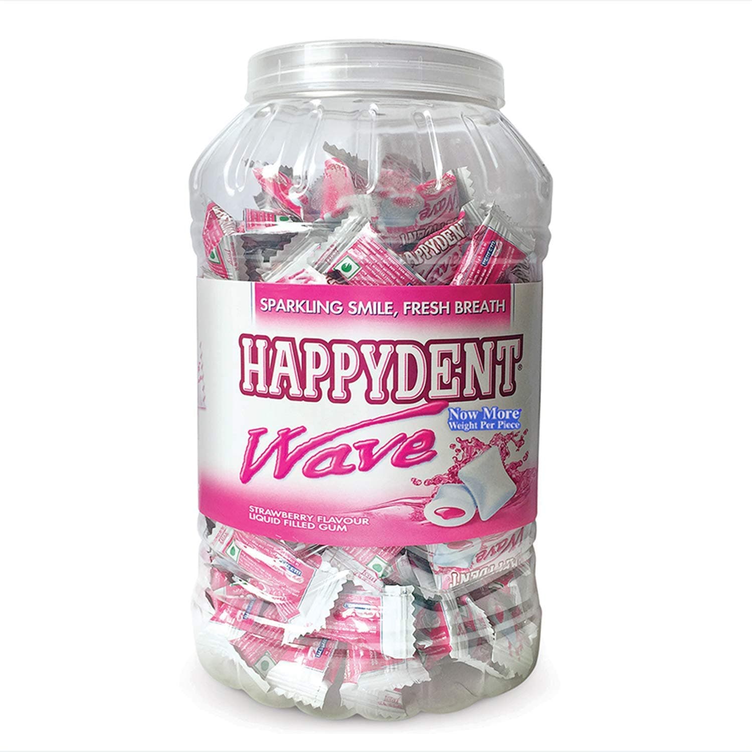 Happydent Wave, Strawberry, Chewing Gum Jar, 404.8 g, 176 Pc