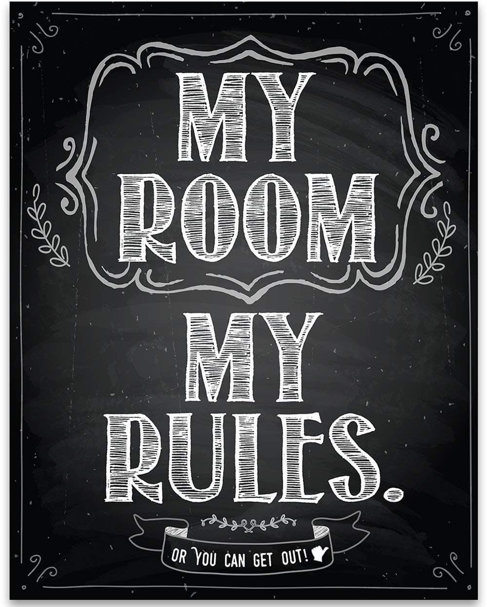 My Room My Rules - 11x14 Unframed Cool Art Print Posters for Teens - Cute Decor for Teen Room Aesthetic, Stuff for College Dorm Room Essentials