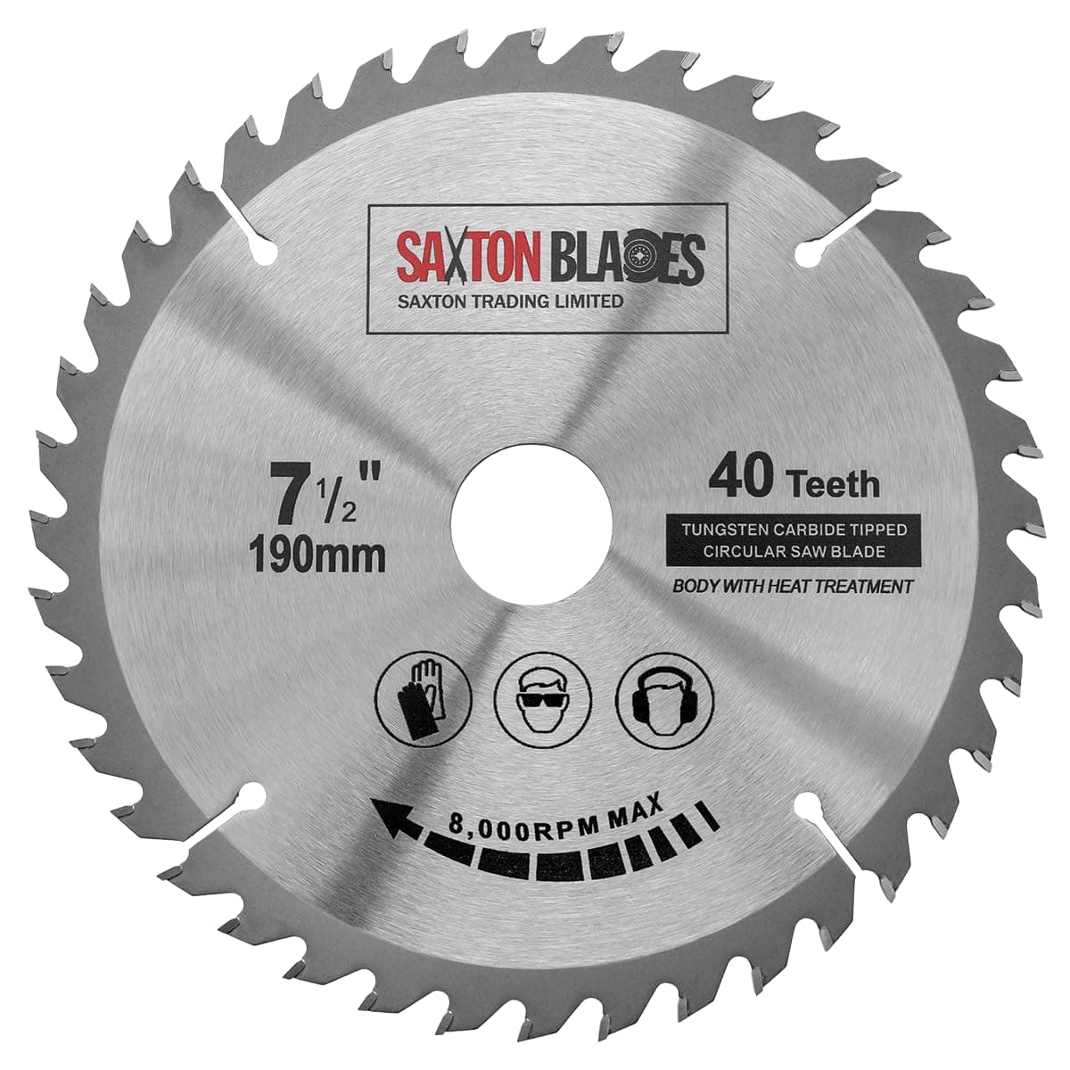 Saxton Blades TCT19040T TCT Circular Wood Saw 190mm x 30mm x bore x 40T for Bosch Makita Dewalt Fits