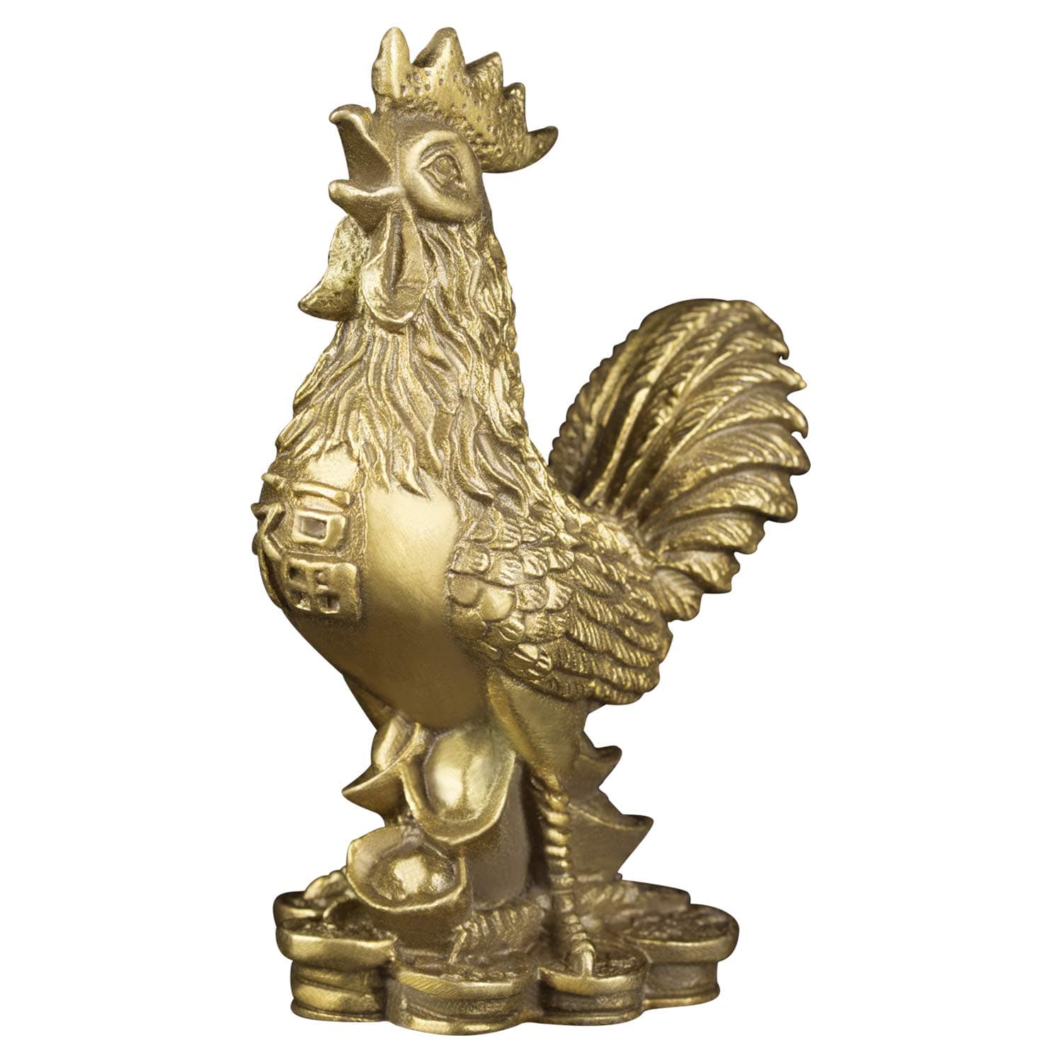 BRABUD Brass Rooster Statue Feng Shui Handmade Chicken Figurine Collection Home Decor