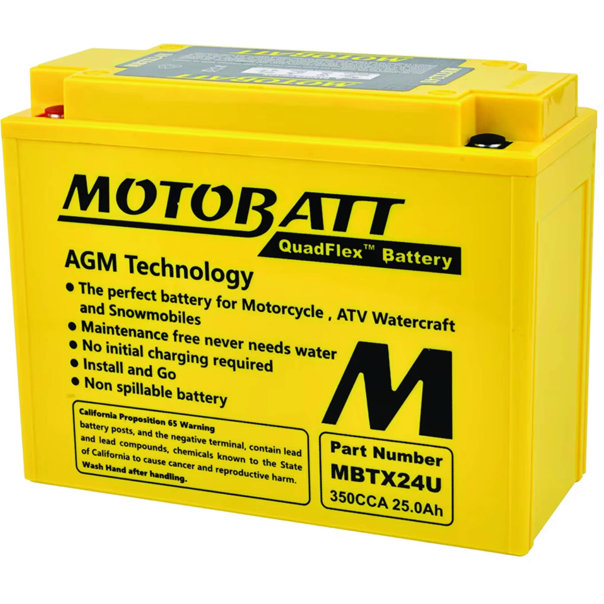 MotoBatt DB Electrical MBTX24U New Battery for Motobatt Battery 25Ah,Brp Can-Am,Bimota Spyder,Ducati,Honda,Kawasaki,Yamaha,Artic Cat,Suzuki,Brp Ski-doo SY50-N18L-AT 12N18-3A Y50-N18A-A Y50-N18L-A