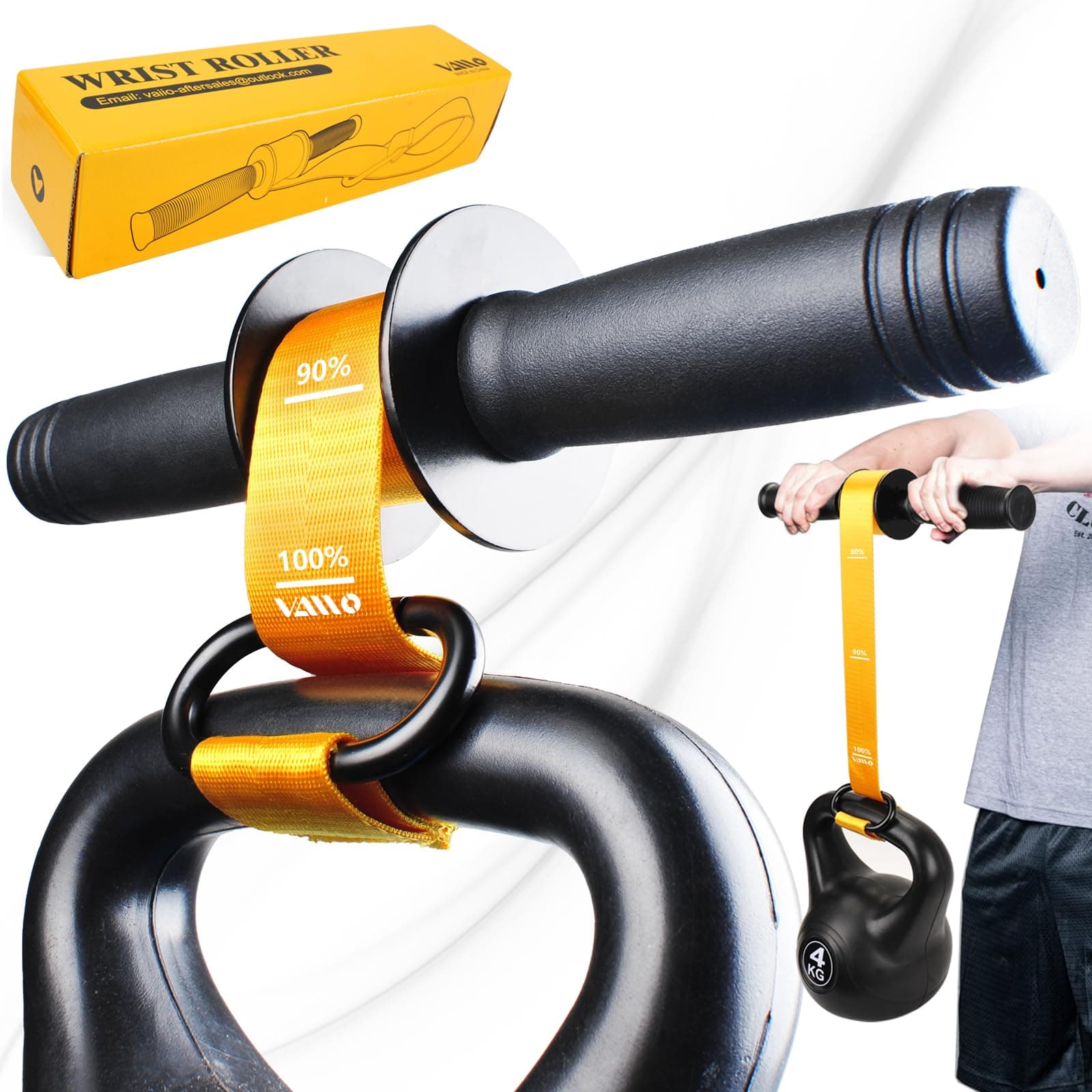 Forearm Strengthener and Wrist Roller with Quick Locking Mechanism - Durable PVC Anti-Slip Grip Handles - Perfect for Men and Women - Ideal for Hand, Wrist, and Forearm Strength Training