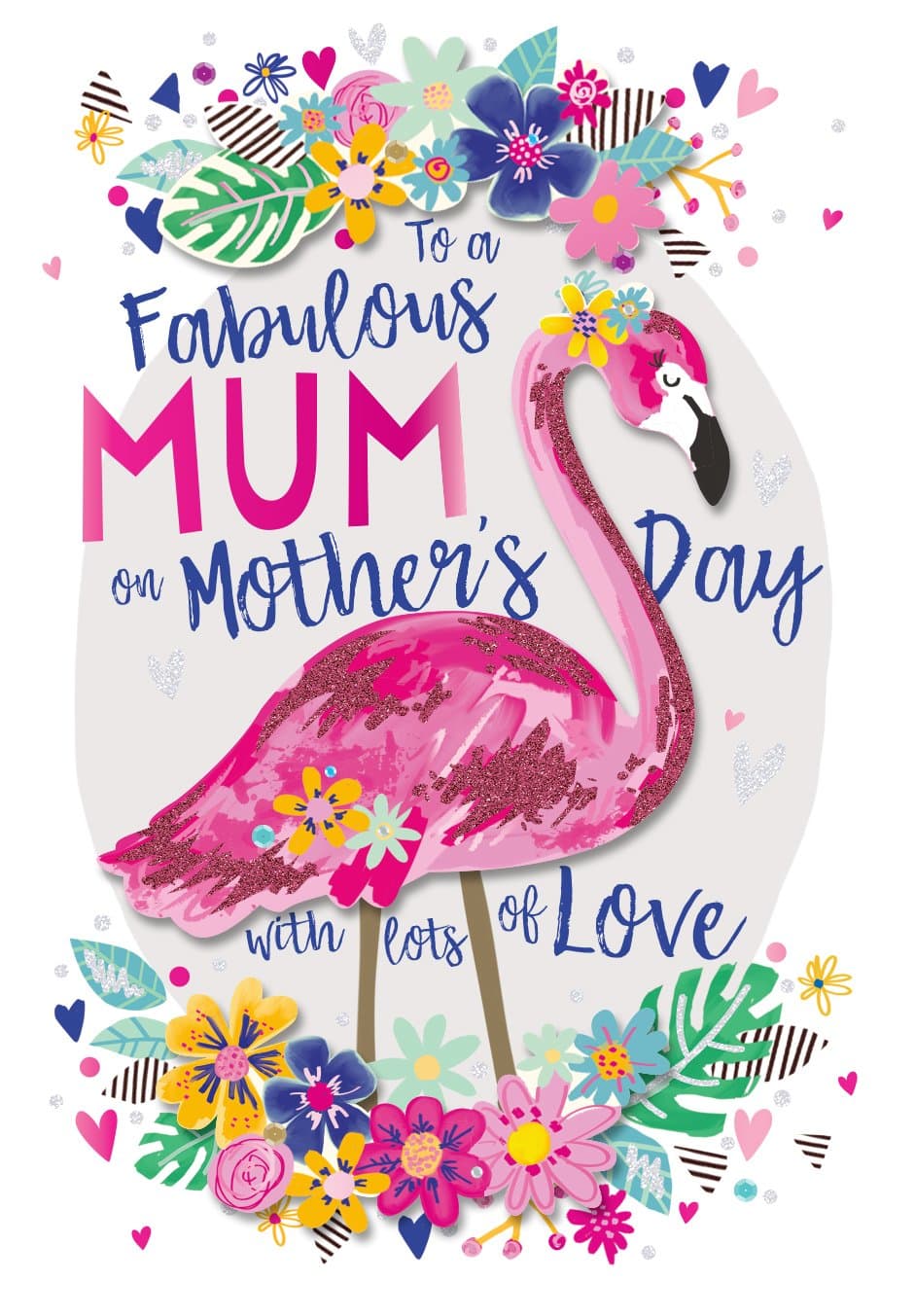 Fabulous Mum Flamingo Mother's Day Card Handmade by Talking Pictures