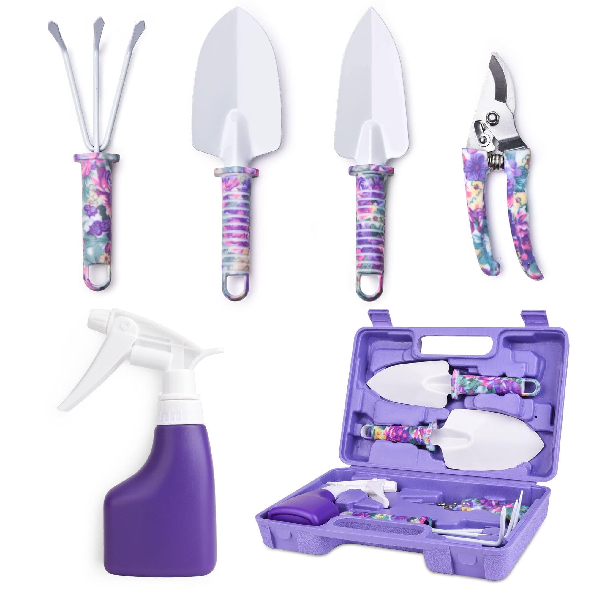WOLFWILL Women's Garden Tools Set - 5Pcs Kit with Lightweight & Non-Slip Handles for Effortless Gardening
