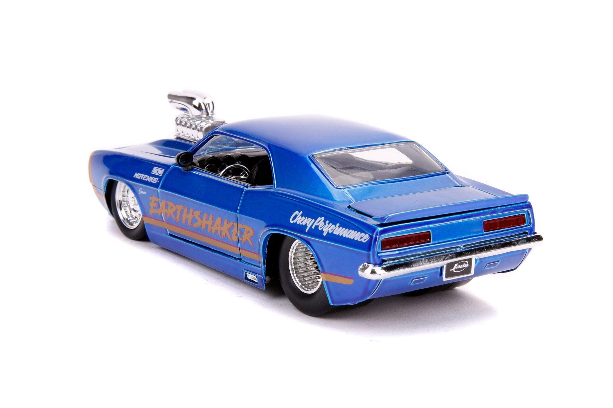 Jada Toys Bigtime Muscle 1:24 1969 Chevy Camaro Earthshaker Die-cast Car Candy Blue, Toys for Kids and Adults