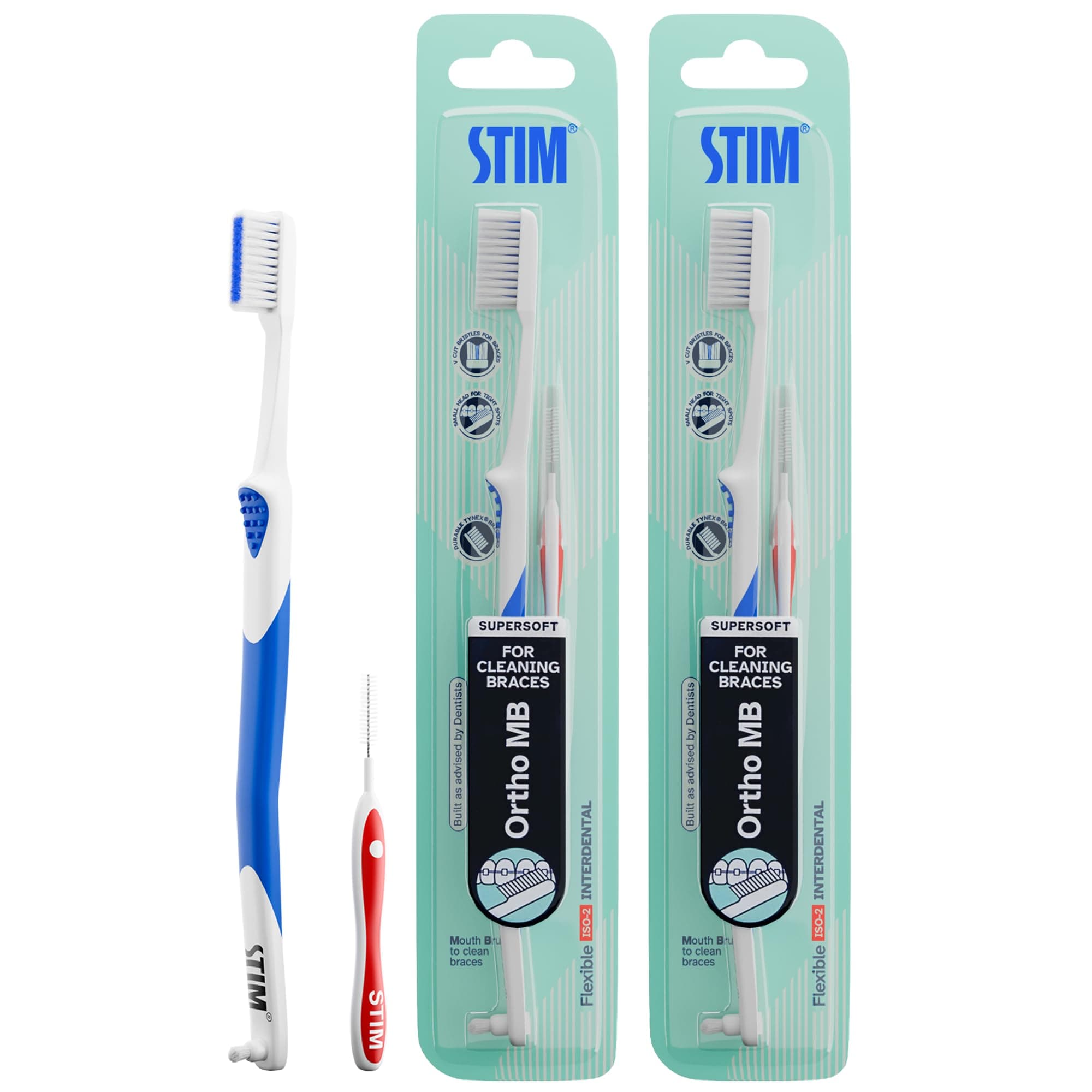 Ortho MB | Pack of 2 | Toothbrush for Braces | Super Soft