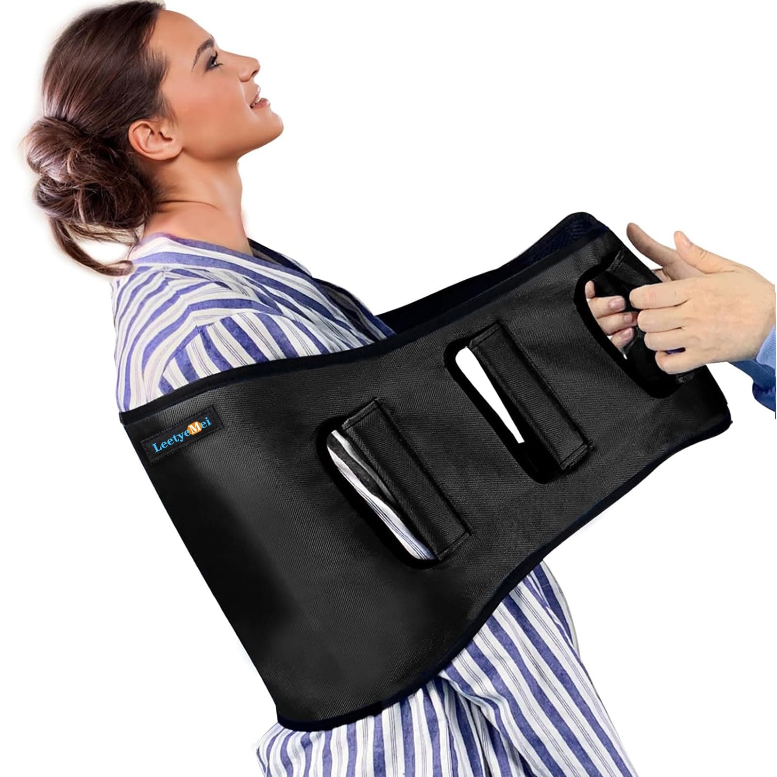 - Transfer Belt Transfer Sling - Padded Gait Belt - Heavy Duty Patient Lift, Mobility Standing and Lifting Aid for Disabled, Elderly, Injured - Safely Move from Bed and Wheelchair(Black)