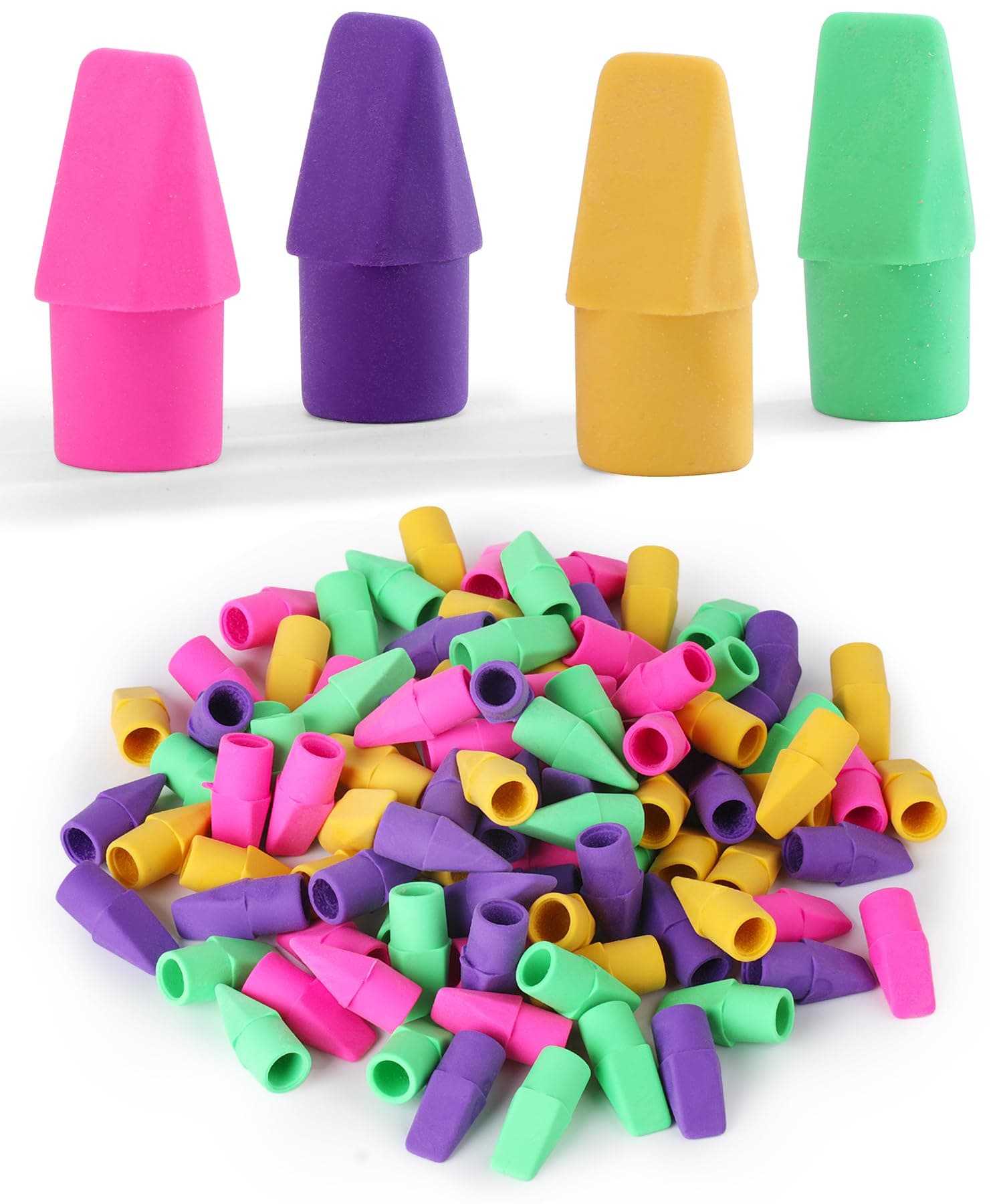 Erasers for Pencils, 120 Pack, Pencil Top Erasers, Eraser Caps, Cap Tops, Topper Erasers. Ereaser